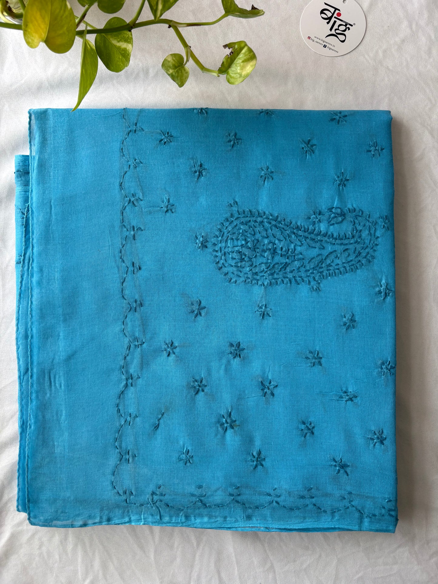 Chikankari Hand-Embroidered Saree | Cotton |