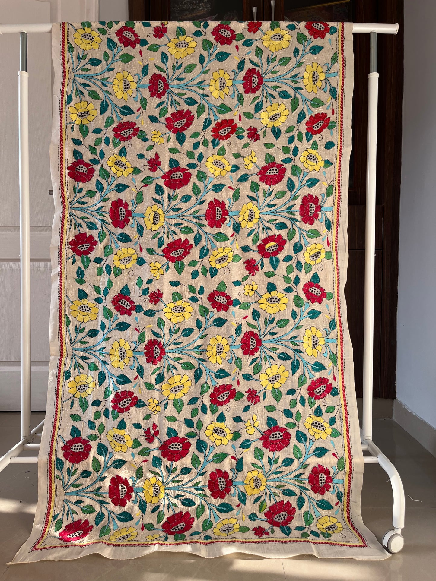 Nakshi Kantha Stitch Silk Dupatta