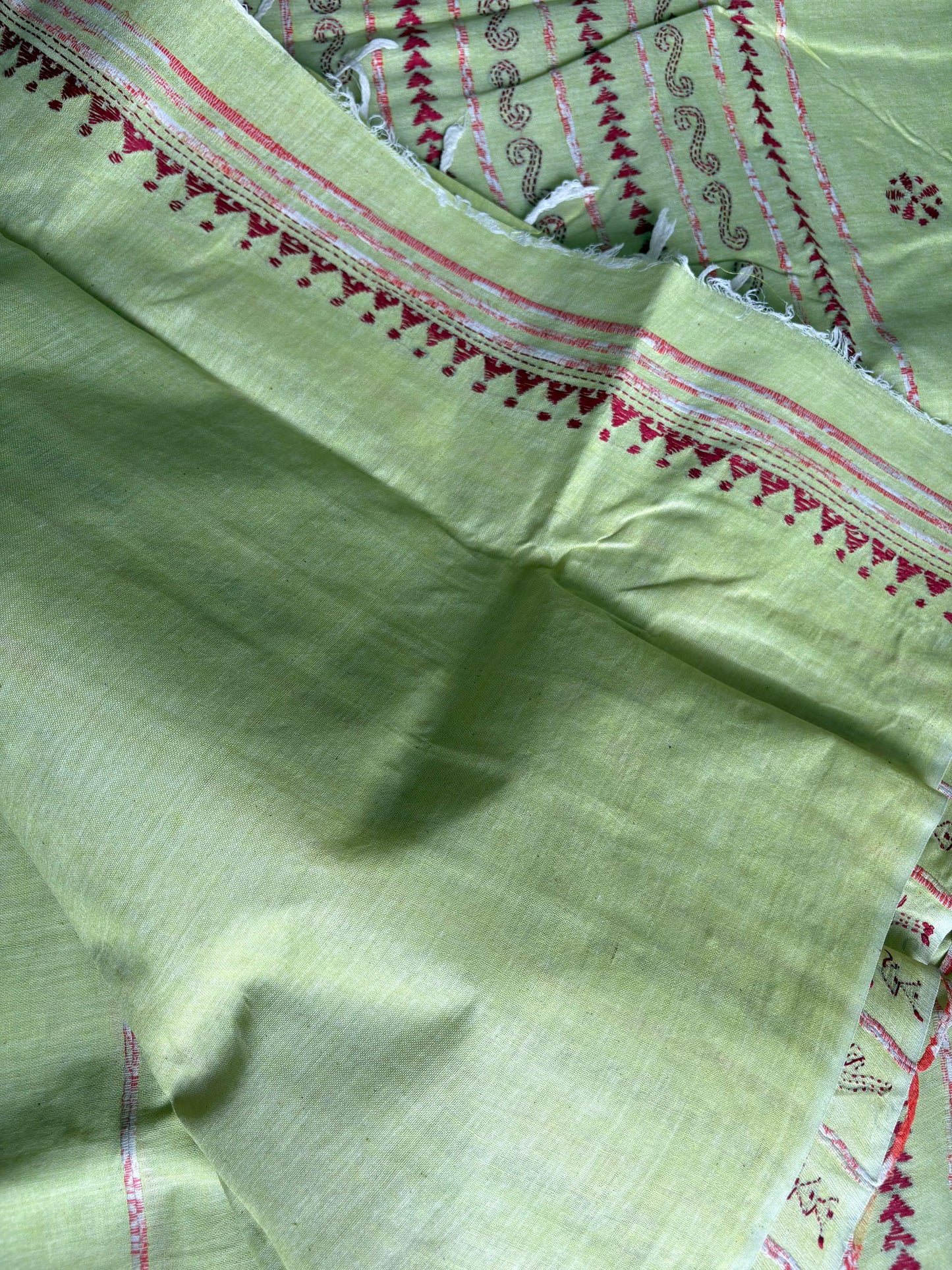 Kantha Hand Embroidered Pure Cotton Saree