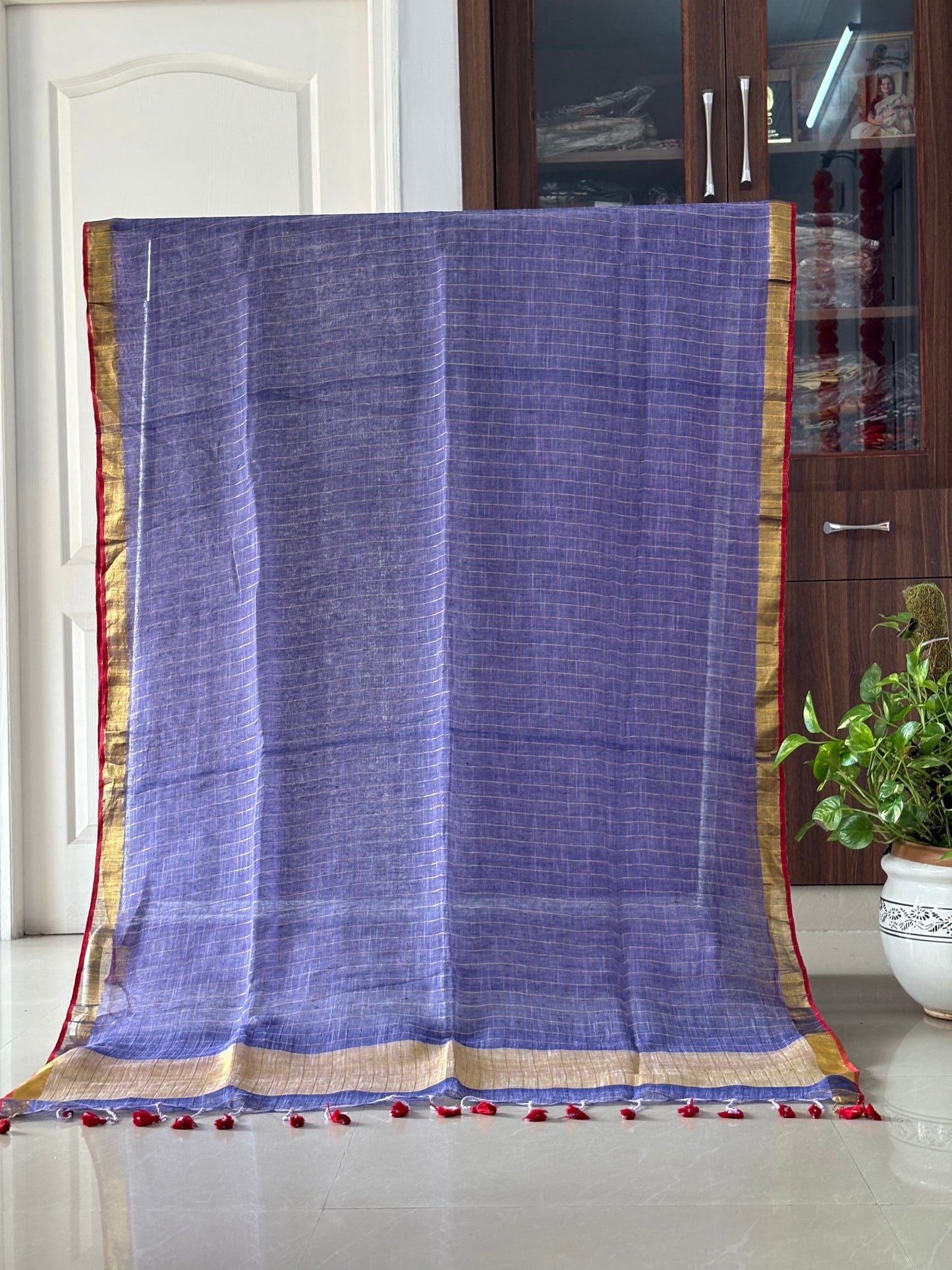 Handloom woven pure Linen By Linen Saree