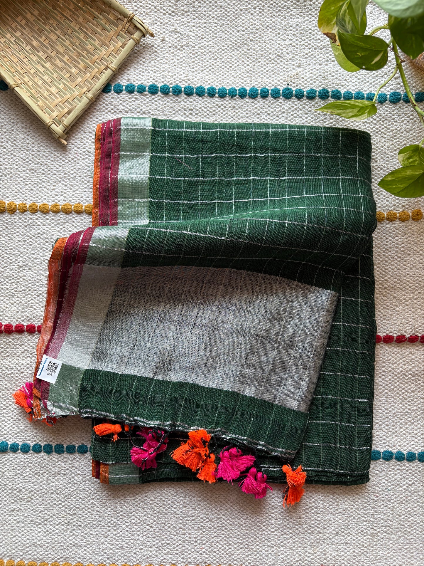 Pure Linen By Linen handloom Saree (handloom marked)