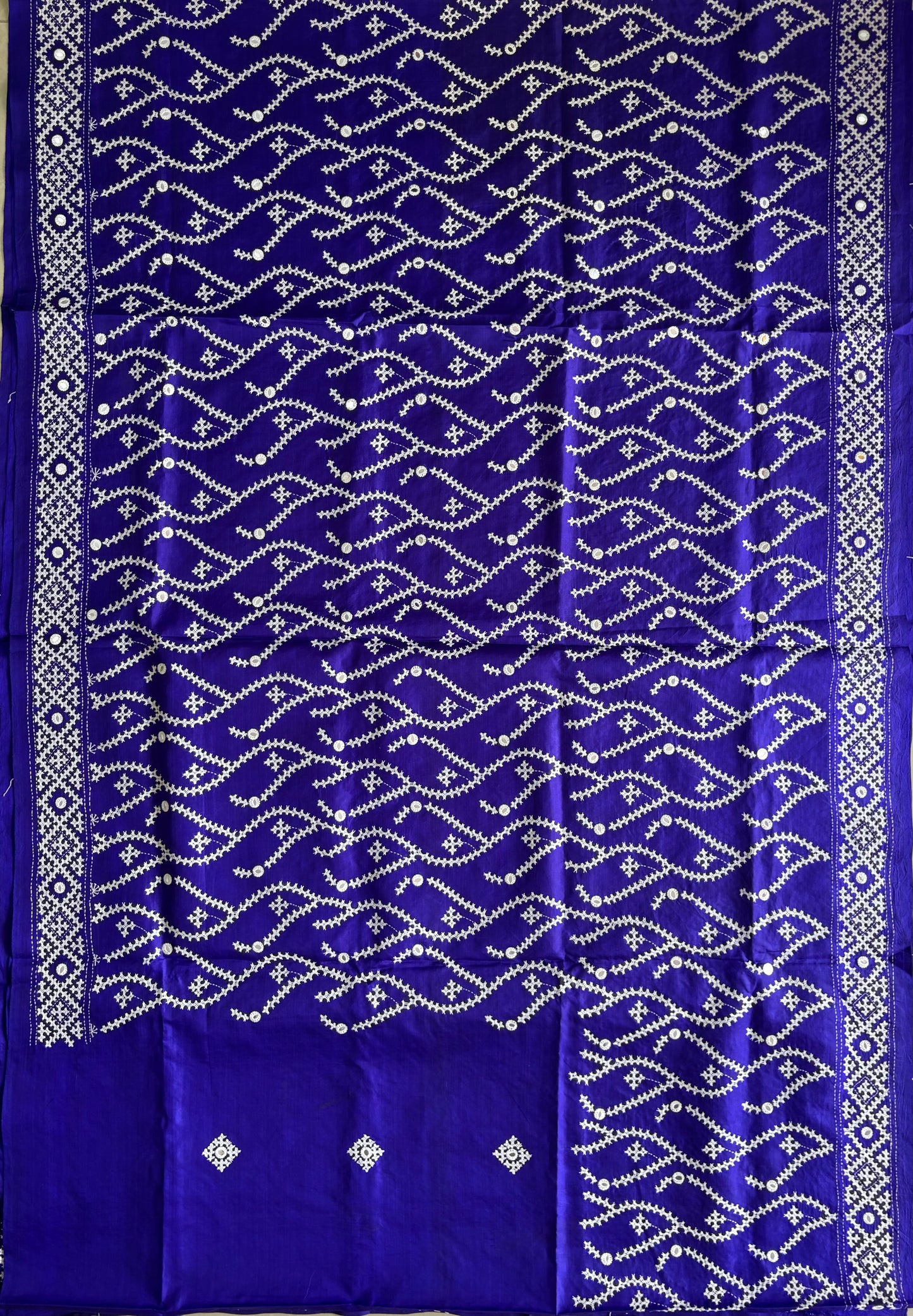 Kutch Hand Embroidered Pure Banglore Silk Saree