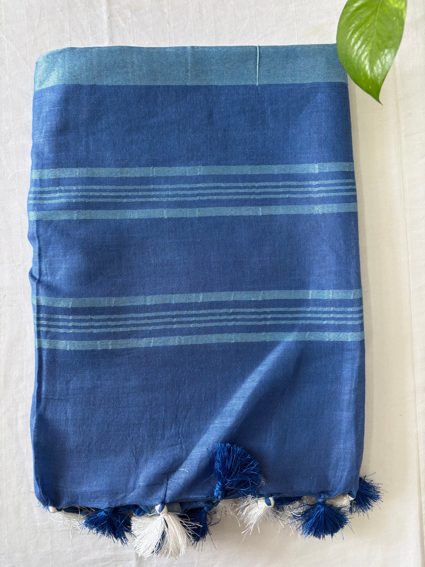 Cotton Linen Saree With running Blouse