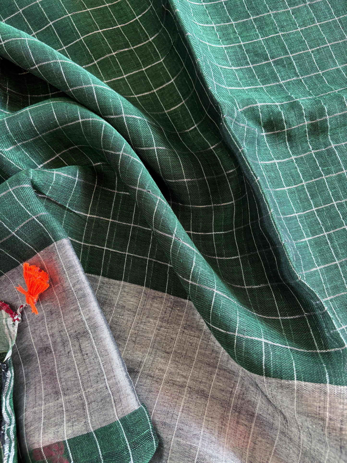 Pure Linen By Linen handloom Saree (handloom marked)