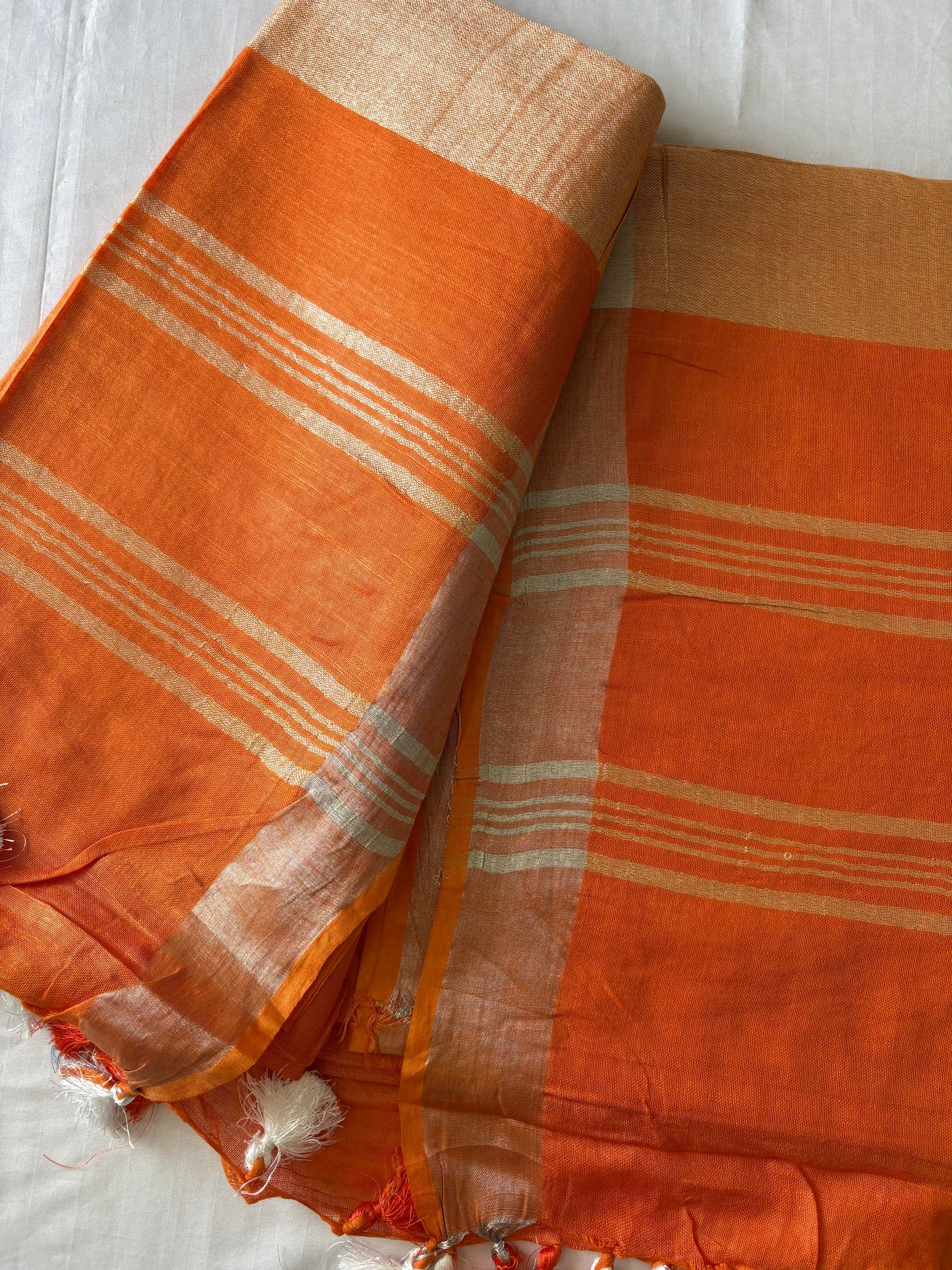 Cotton Linen Saree With running Blouse