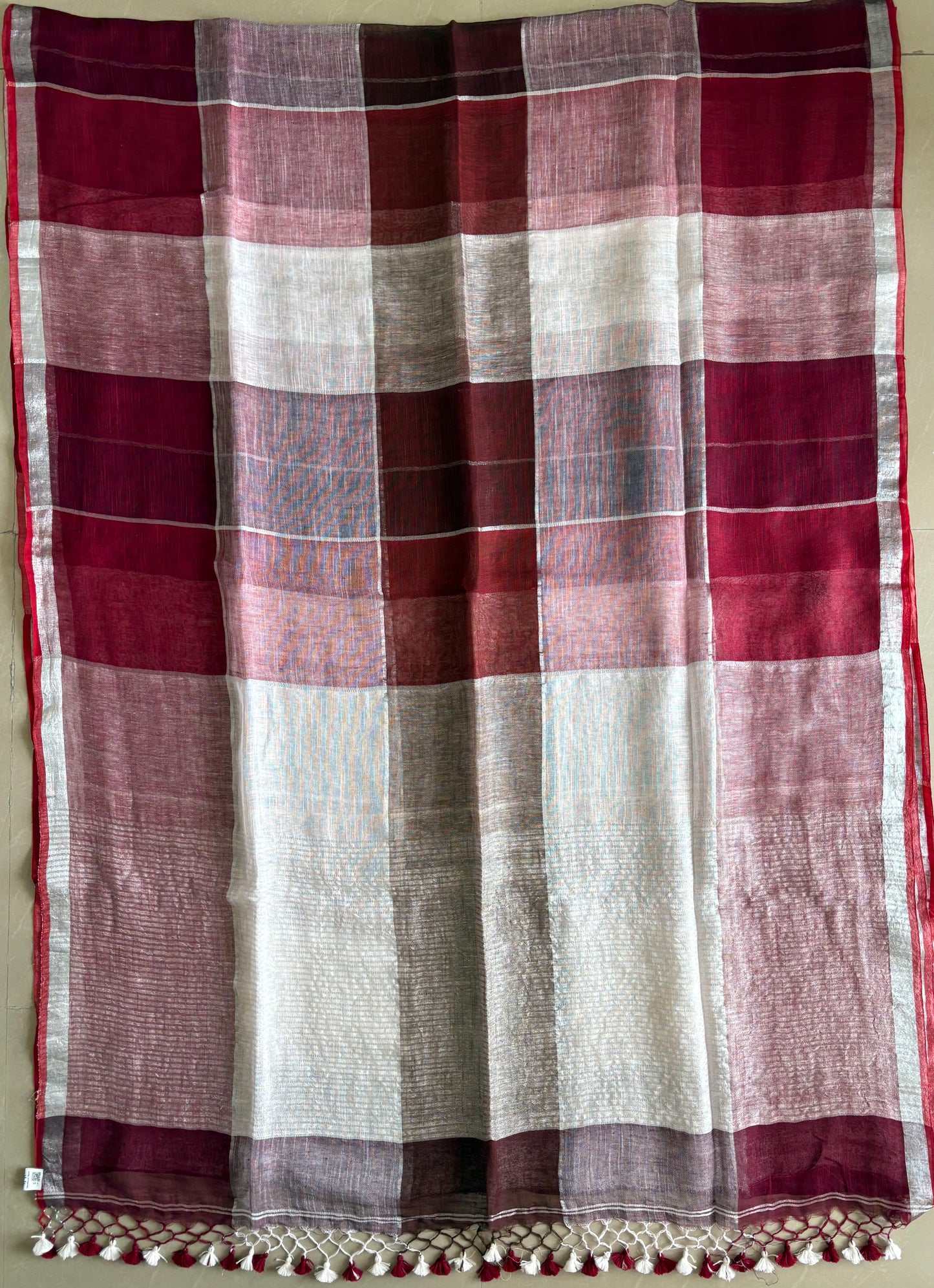 Pure Linen By Linen handloom Saree (handloom marked)