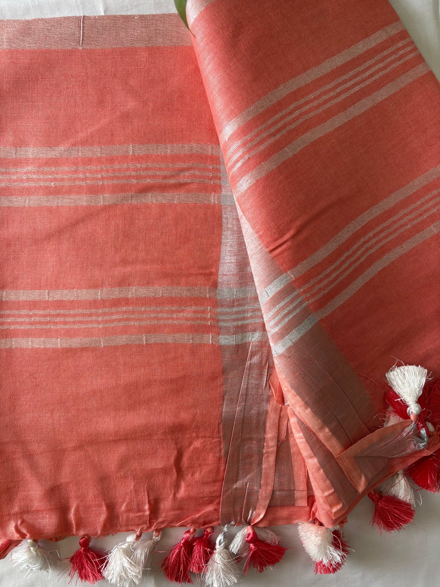 Cotton Linen Saree With running Blouse