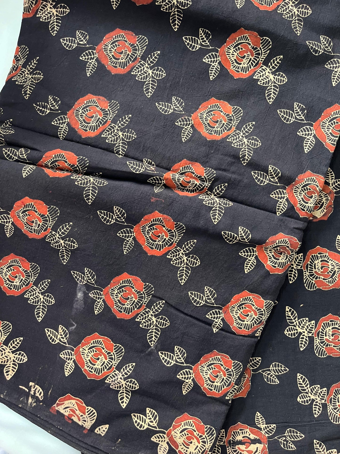 Block printed pure Cotton 1 Mtr. Blouse Piece/ running fabric