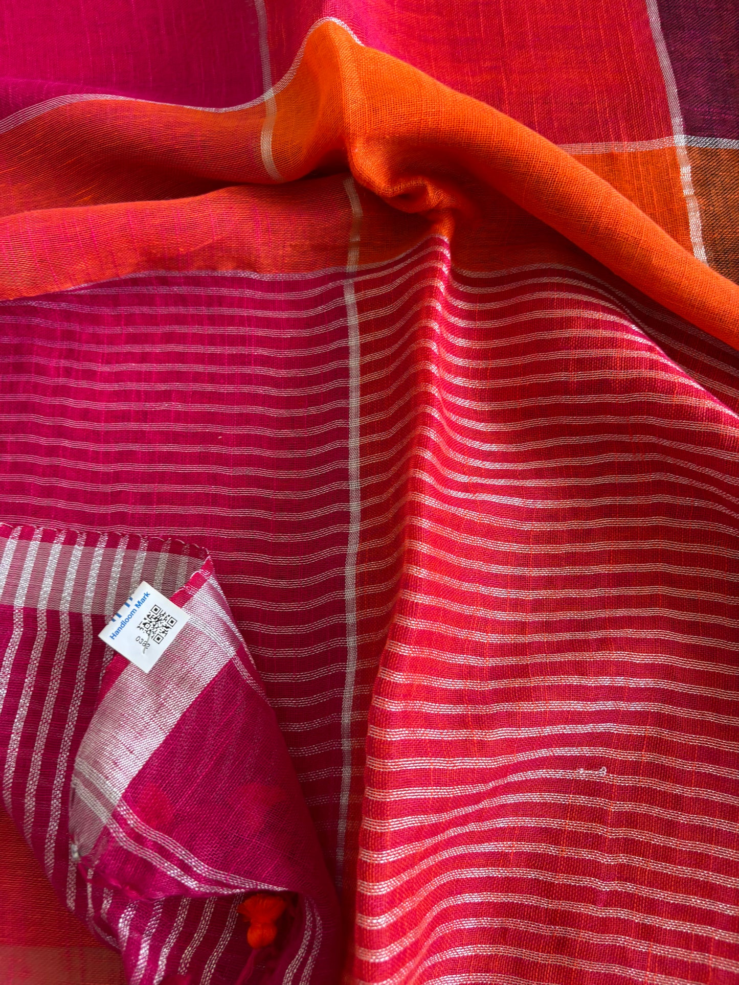 Pure Linen By Linen handloom Saree (handloom marked)