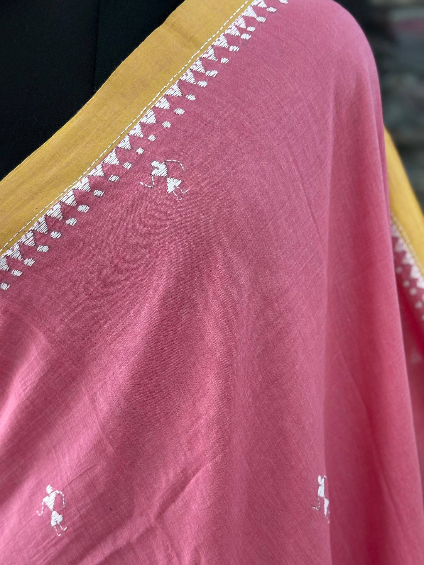 Kantha Hand Embroidered Pure Cotton Saree