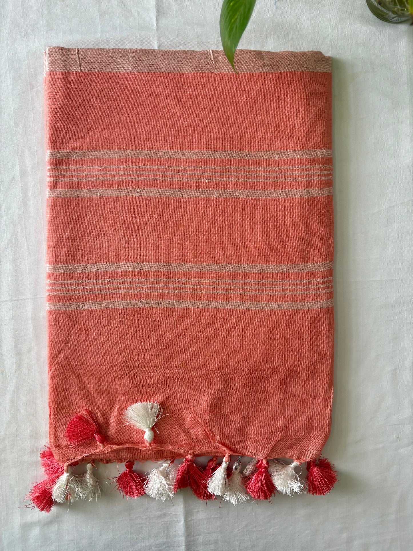 Cotton Linen Saree With running Blouse