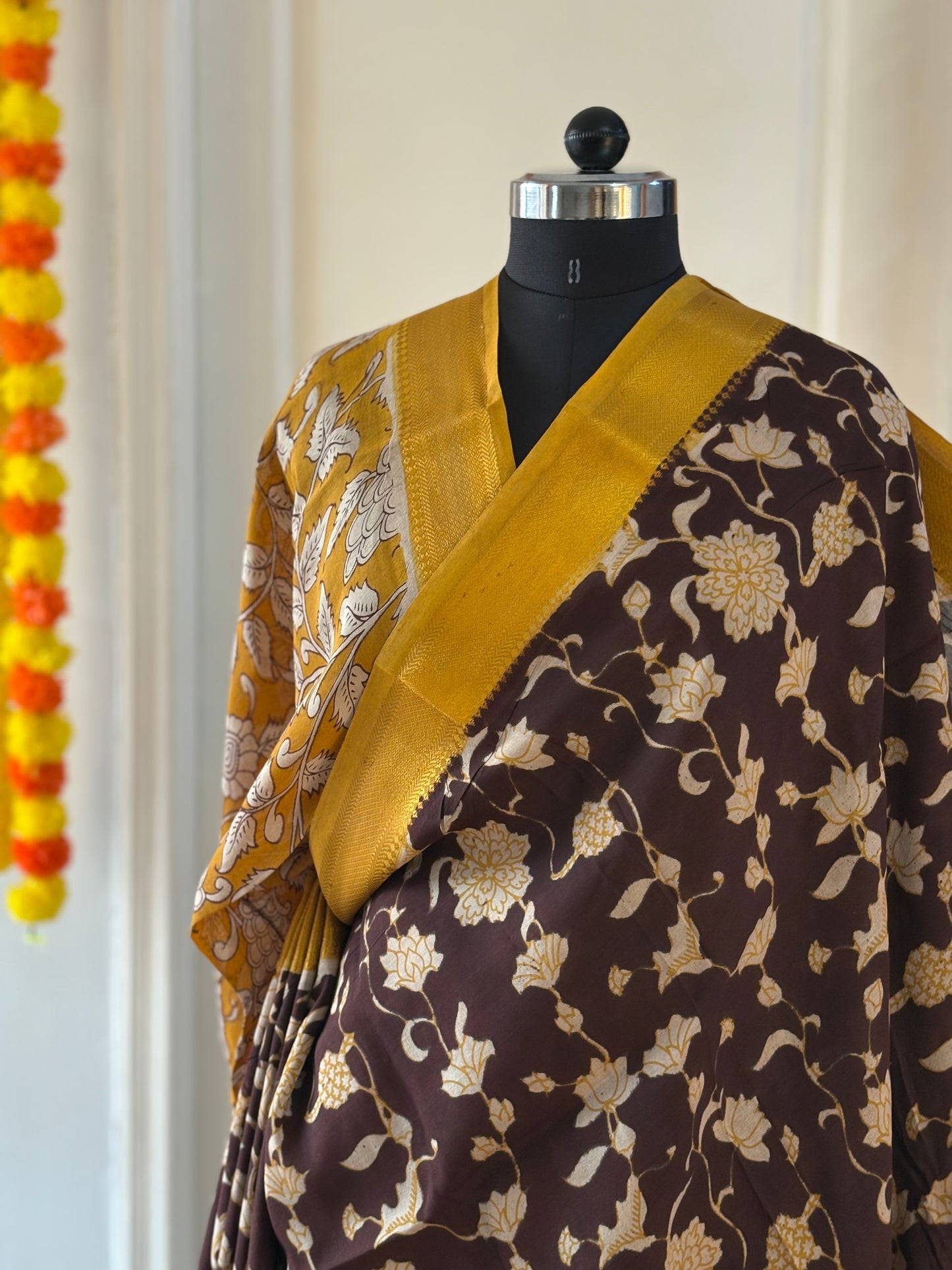 Printed Kalamkari Silk Saree with blouse