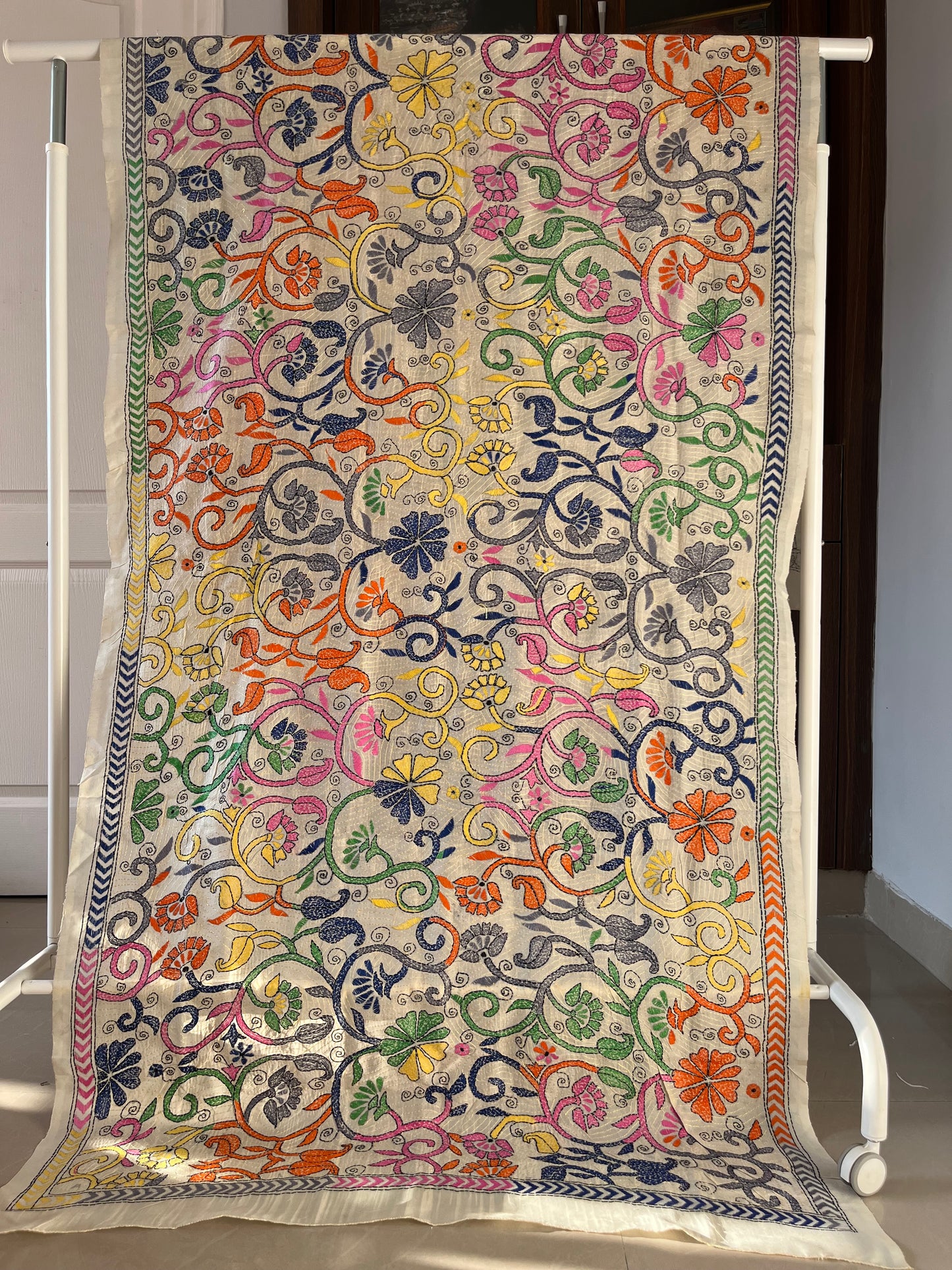 Nakshi Kantha Stitch Silk Dupatta