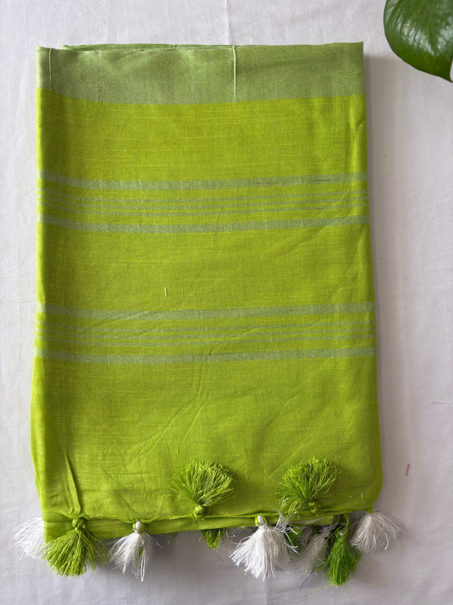 Cotton Linen Saree With running Blouse