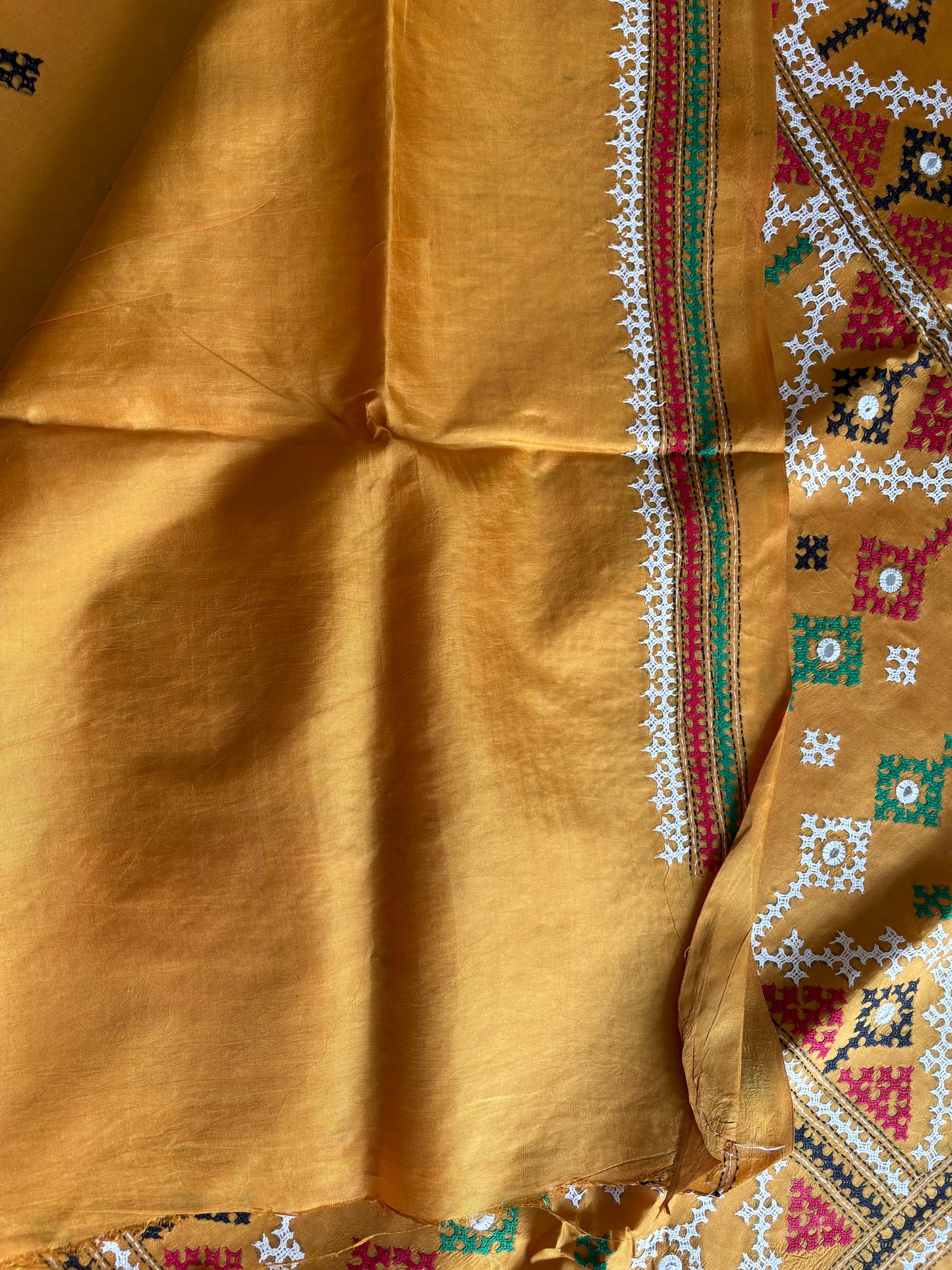 Kutch Hand Embroidered Pure Banglore Silk Saree – (Silk Marked)