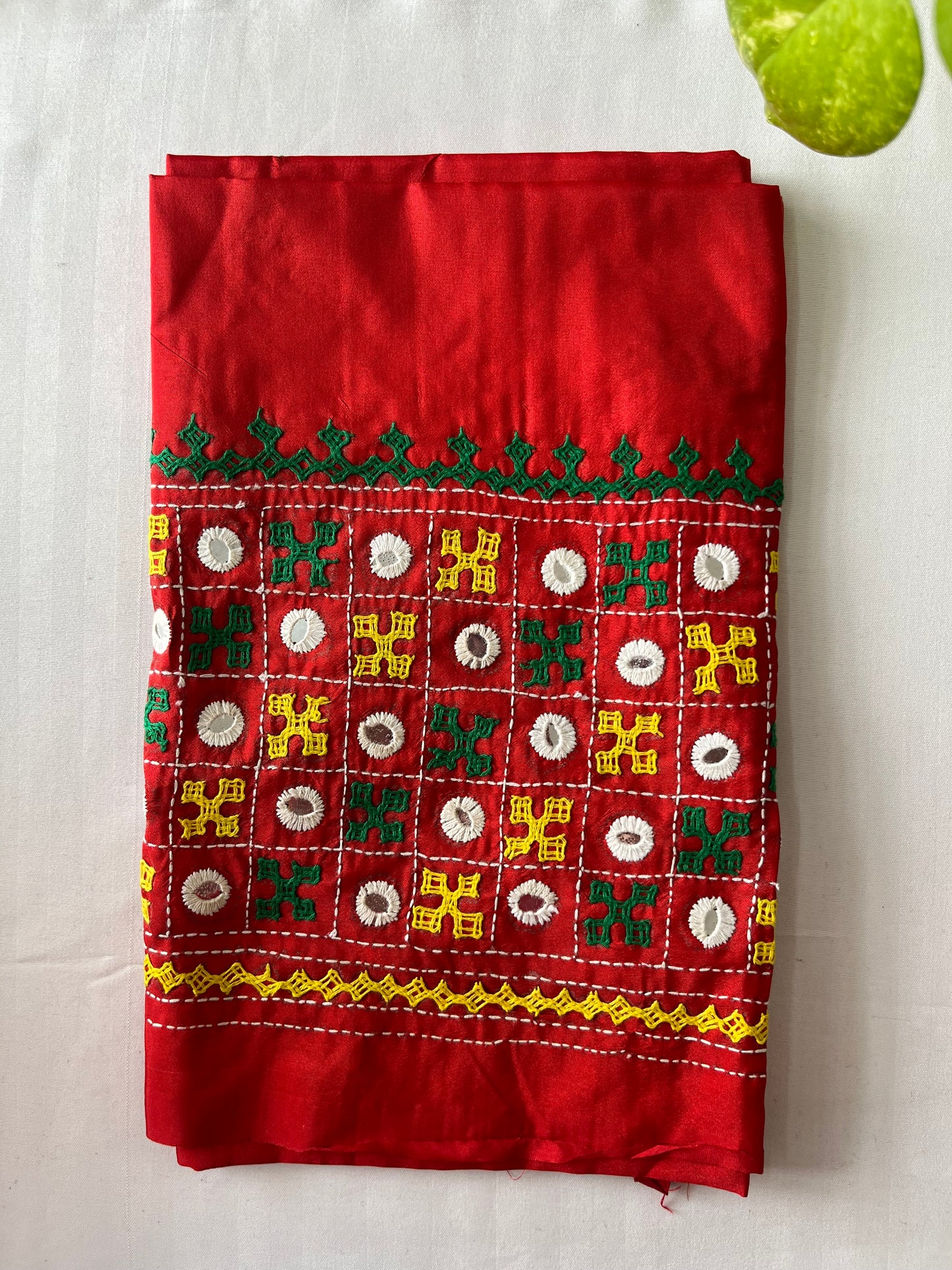 Gujrati work blouse pieces in art silk 1 mtr