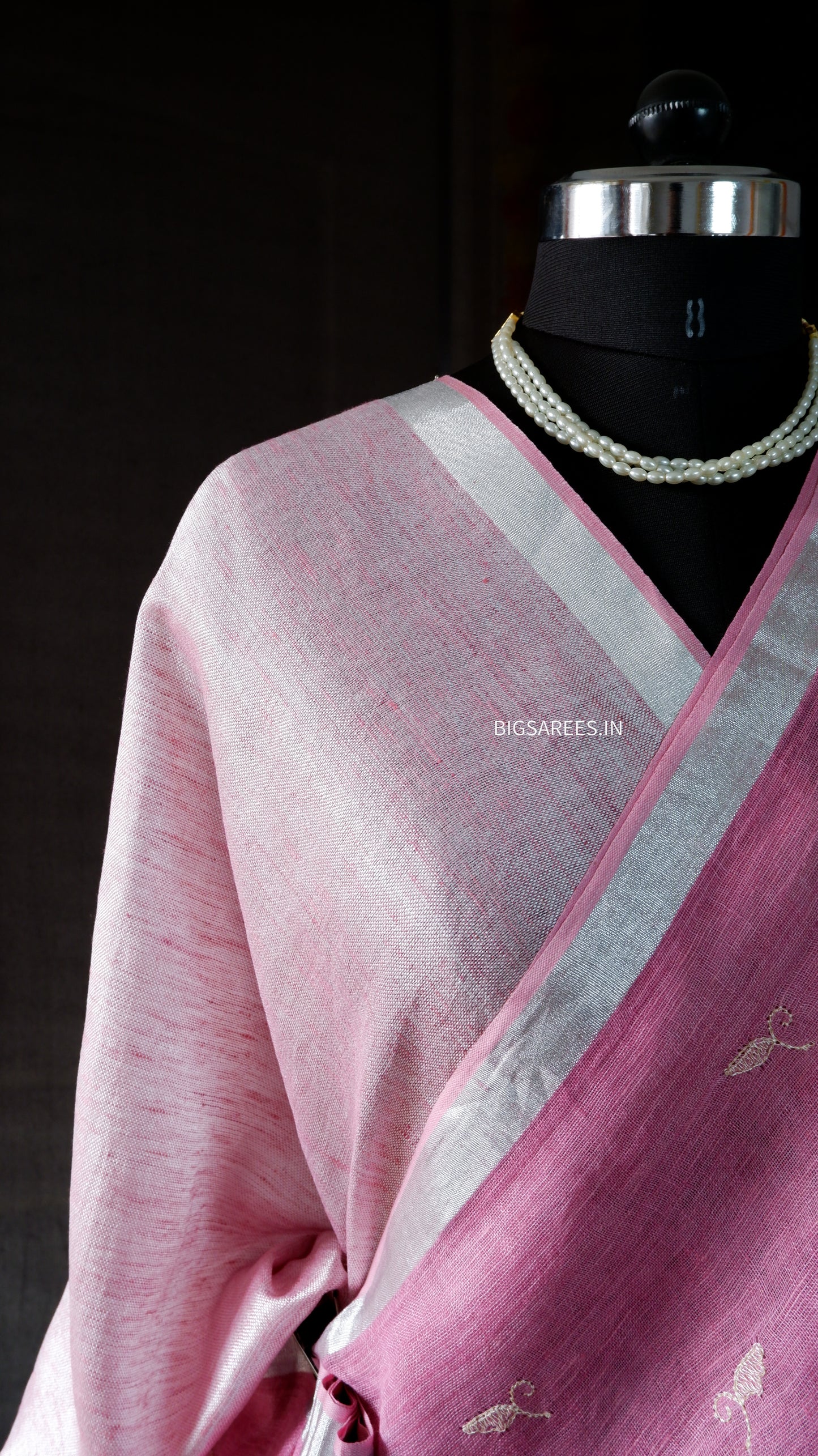 Pure Linen Saree With running Blouse