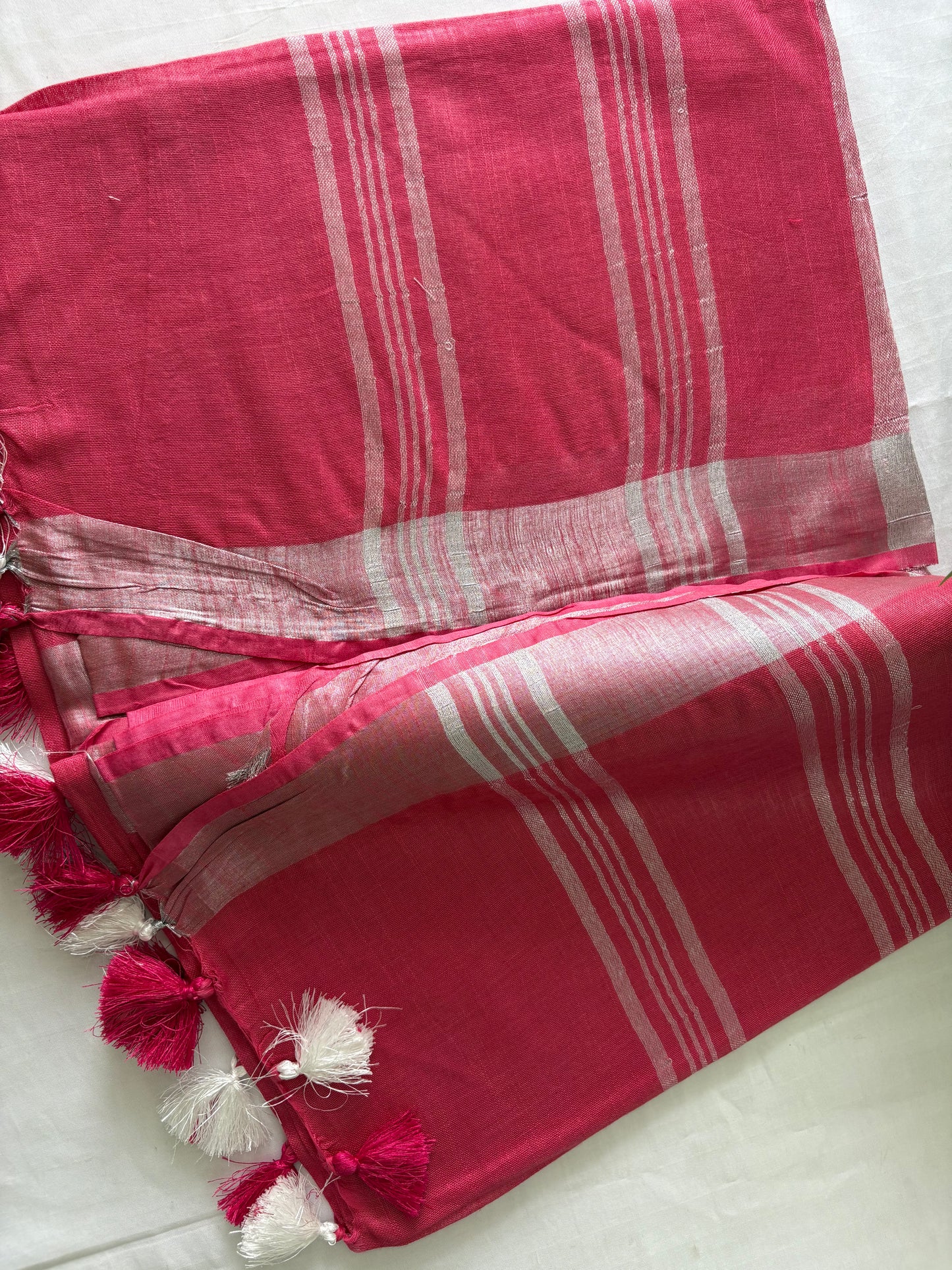 Cotton Linen Saree With running Blouse