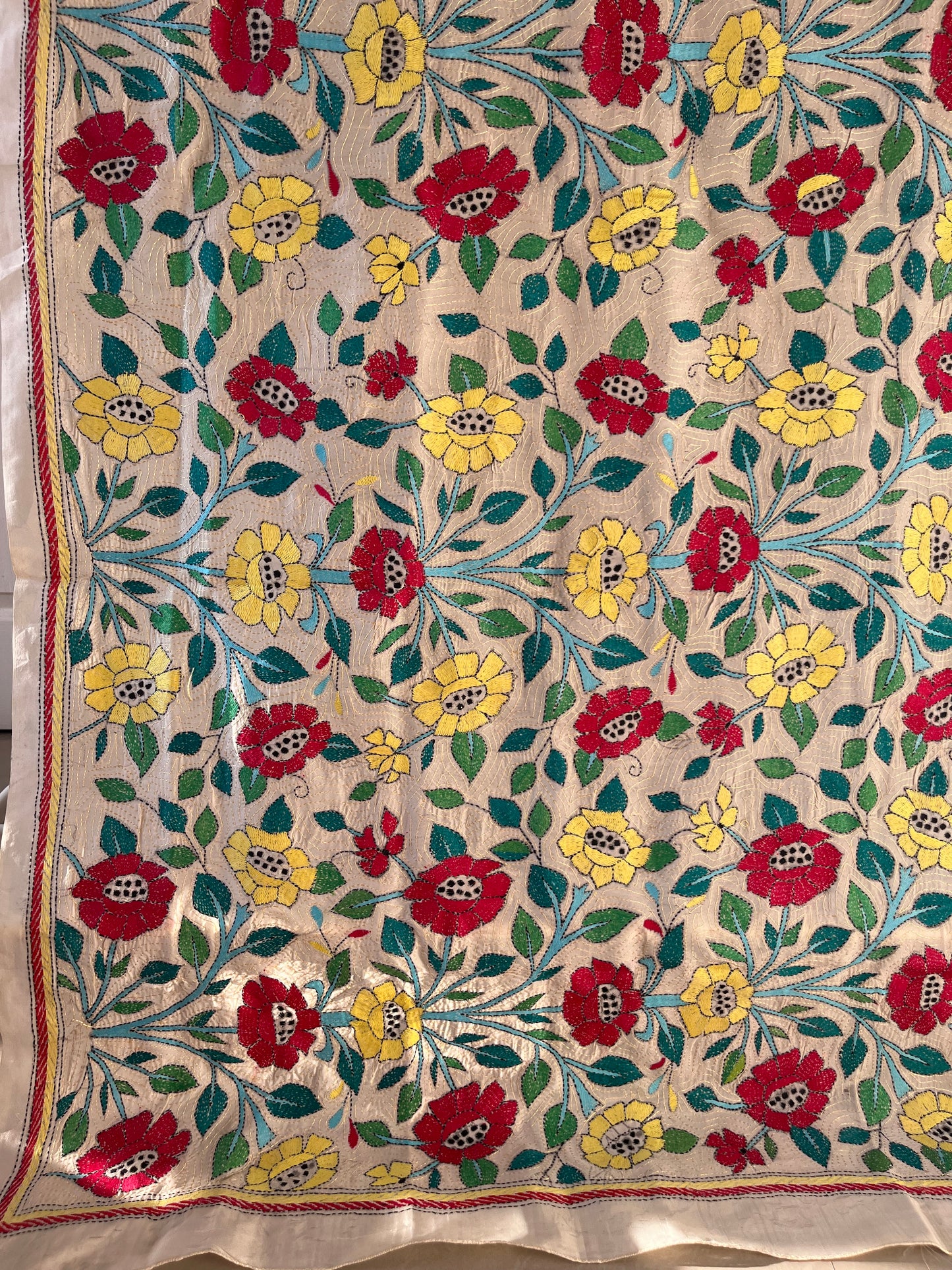 Nakshi Kantha Stitch Silk Dupatta
