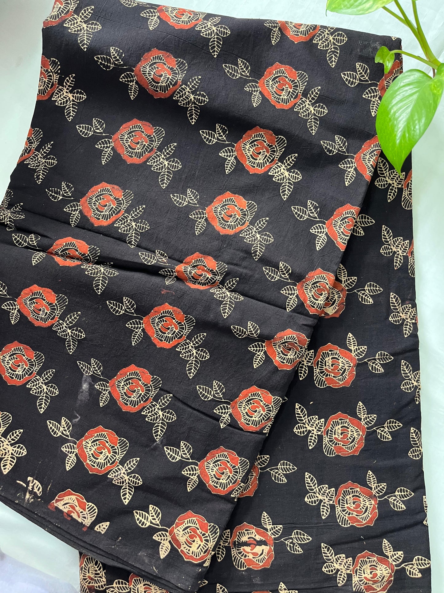 Block printed pure Cotton 1 Mtr. Blouse Piece/ running fabric