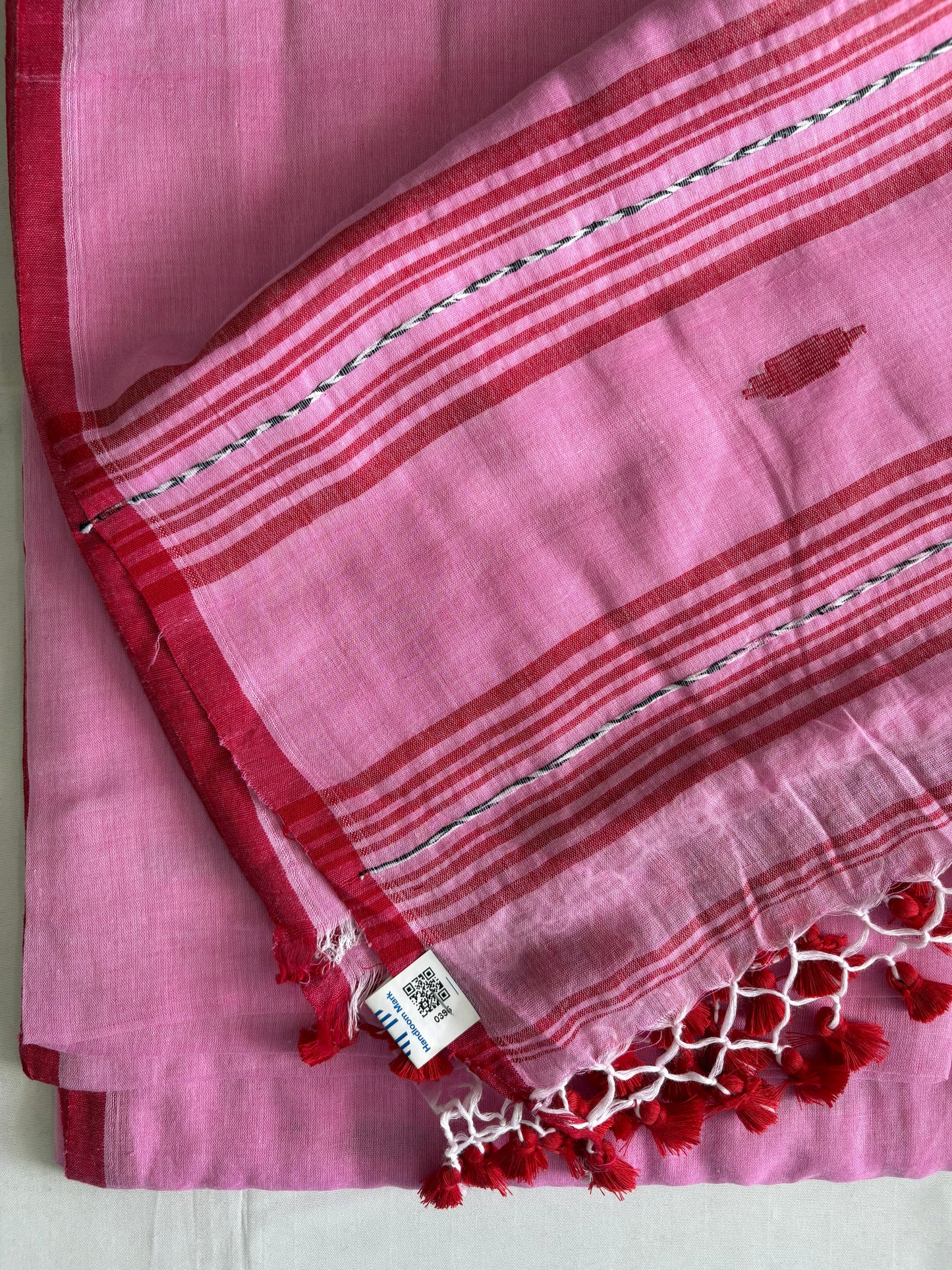 Handloom marked pure Mul Cotton Saree - Pink