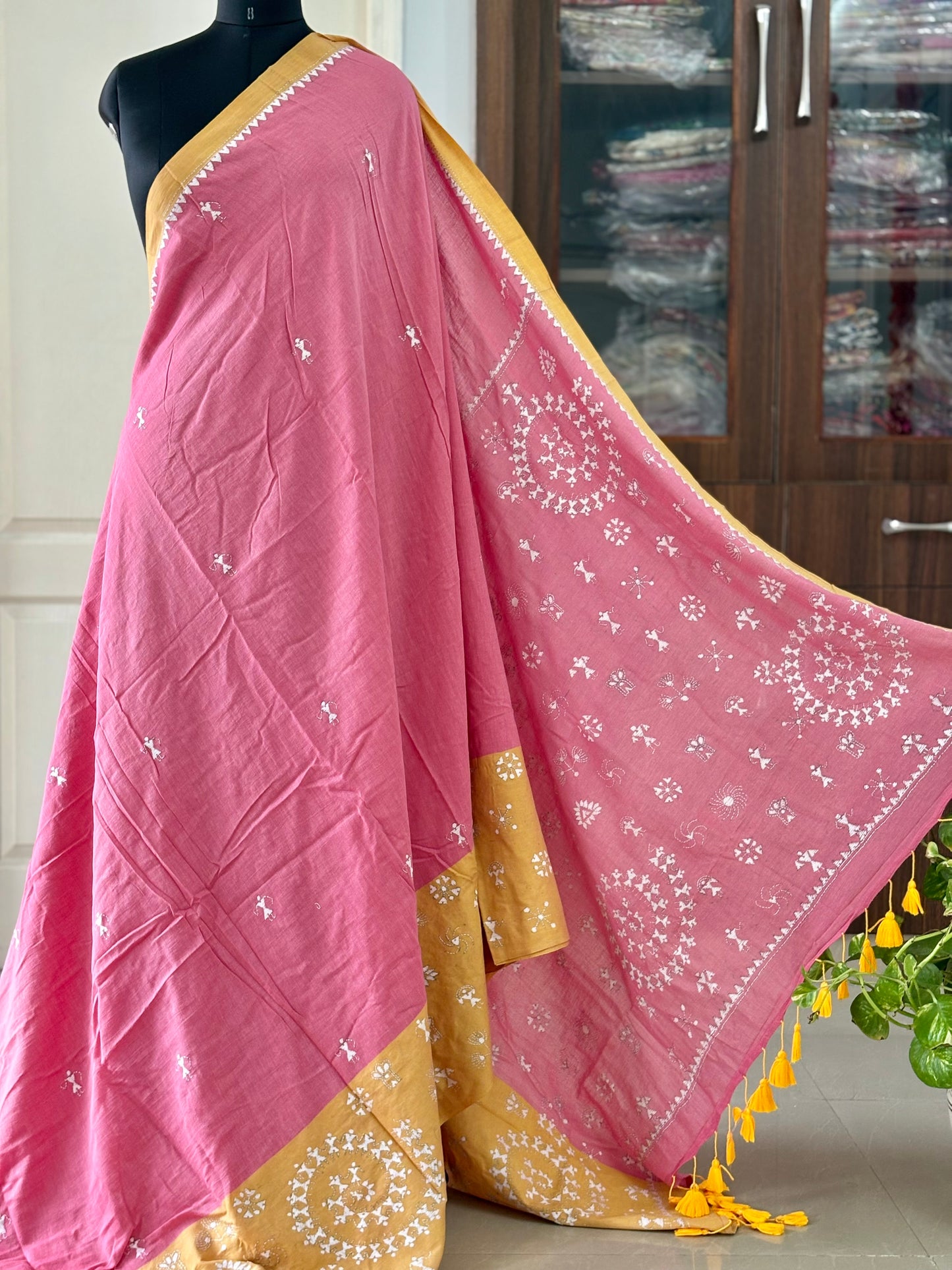 Kantha Hand Embroidered Pure Cotton Saree