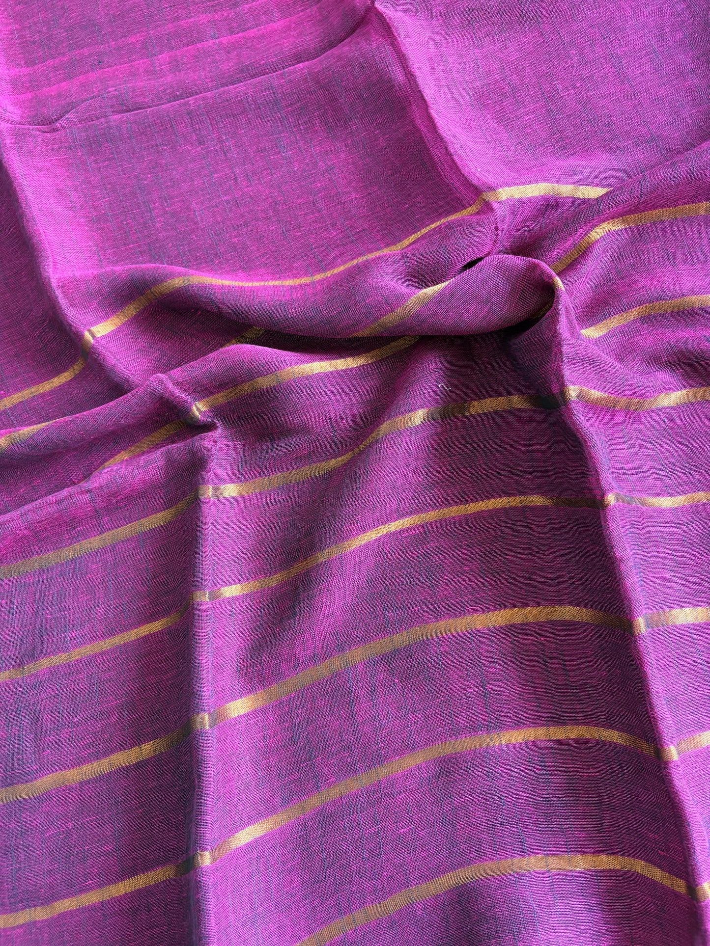 Linen By Linen Saree With Blouse -purple