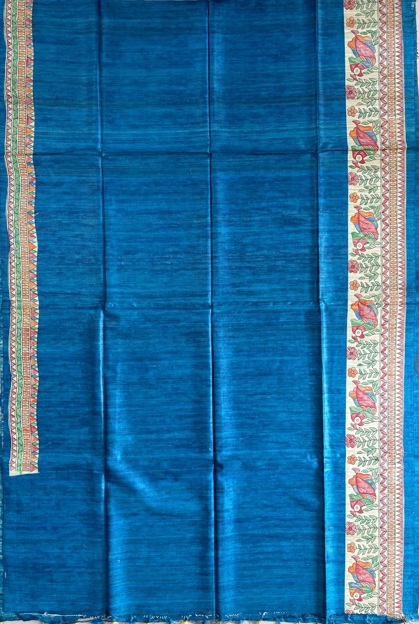 Pure Tussar Ghicha Silk Handcrafted Madhubani Saree (Silk Marked)
