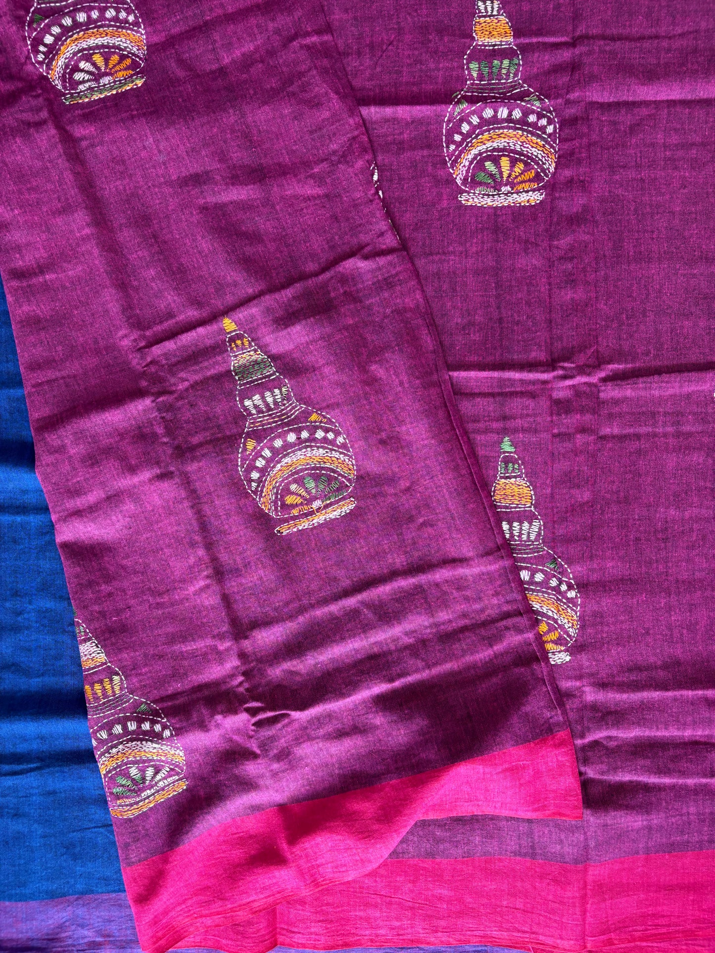 Kantha Hand Embroidered Pure Cotton Saree