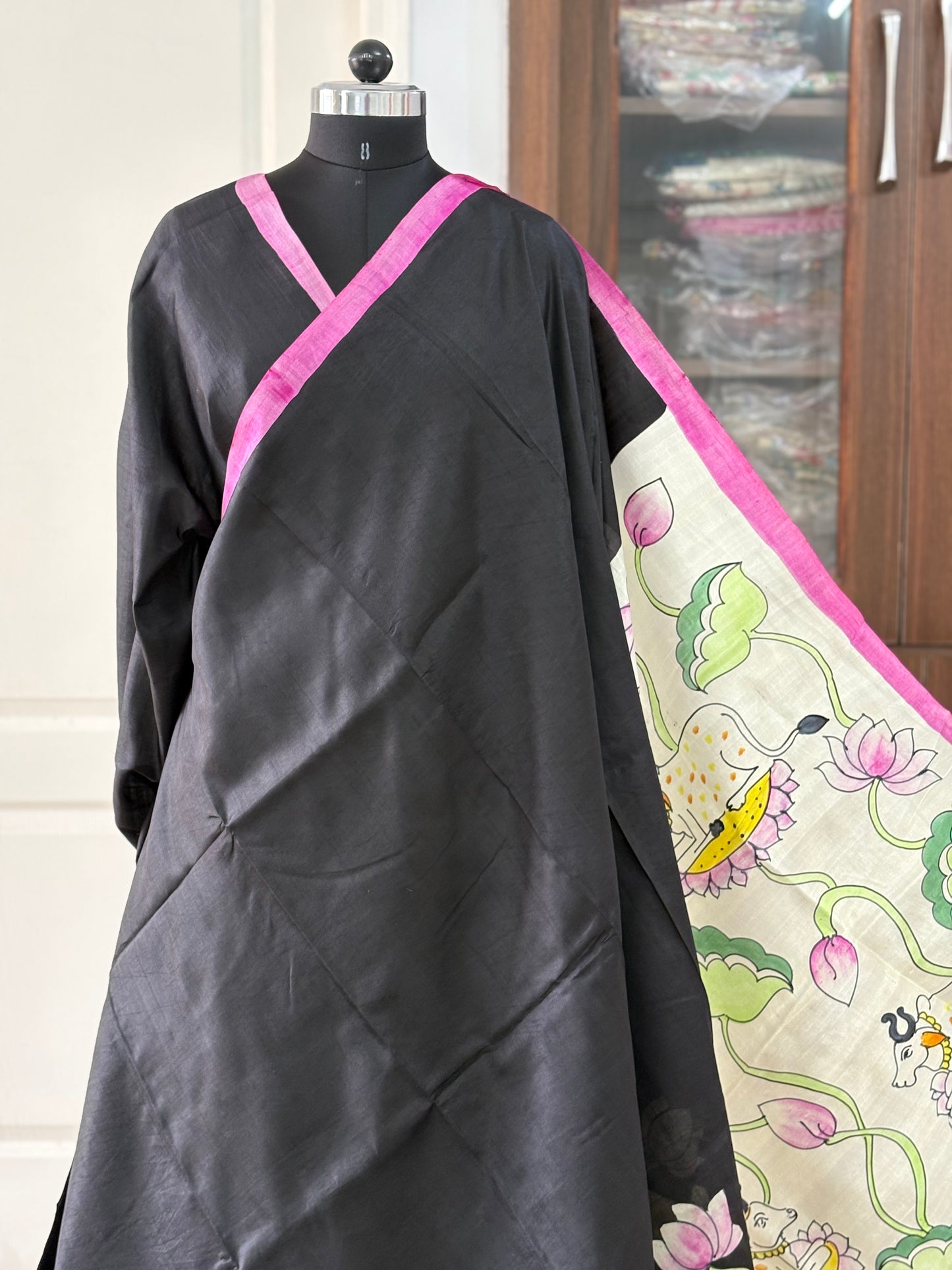Exclusive Hand painted Pure Bishnupuri Silk Saree (Silk Marked)