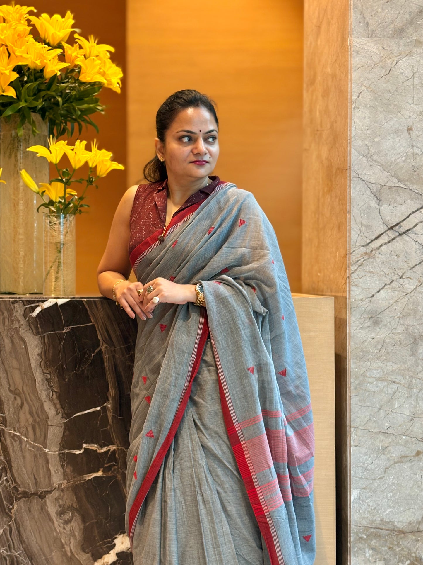 Mul Cotton handwoven Saree (Handloom Marked)