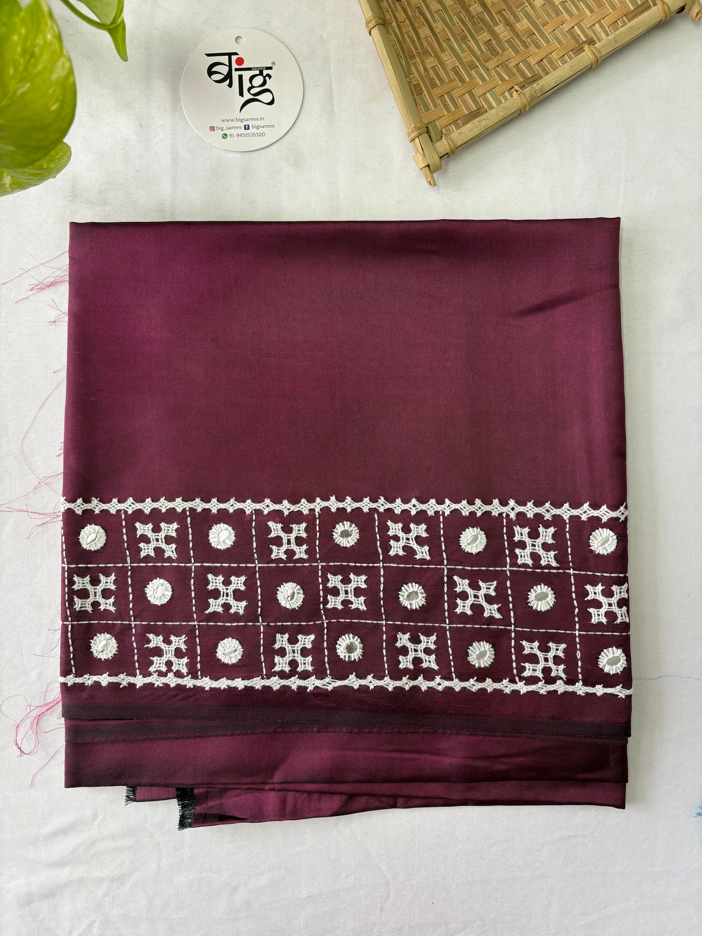 Gujrati work blouse pieces in art silk 1 mtr
