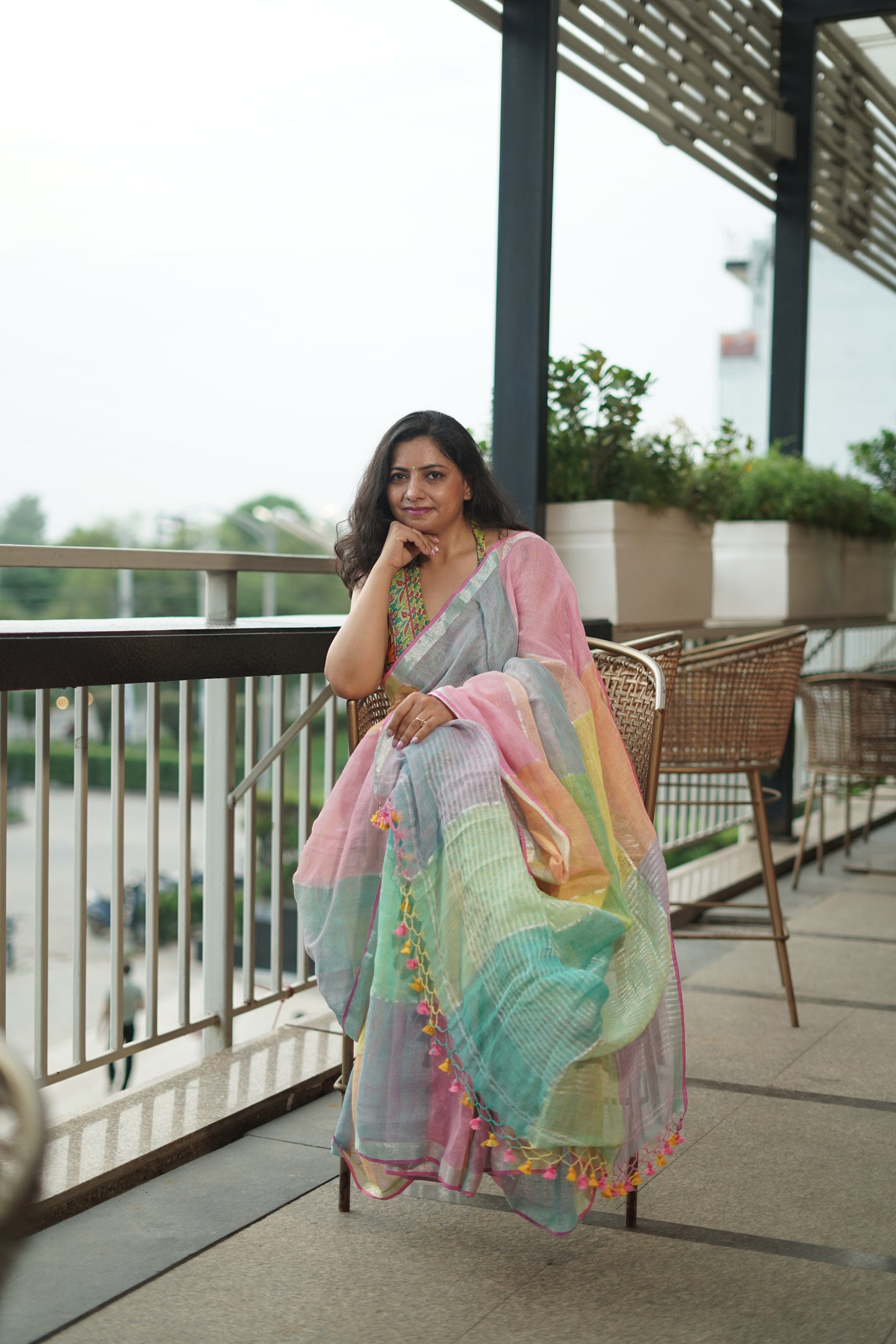 Pure Linen By Linen handloom Saree (handloom marked)