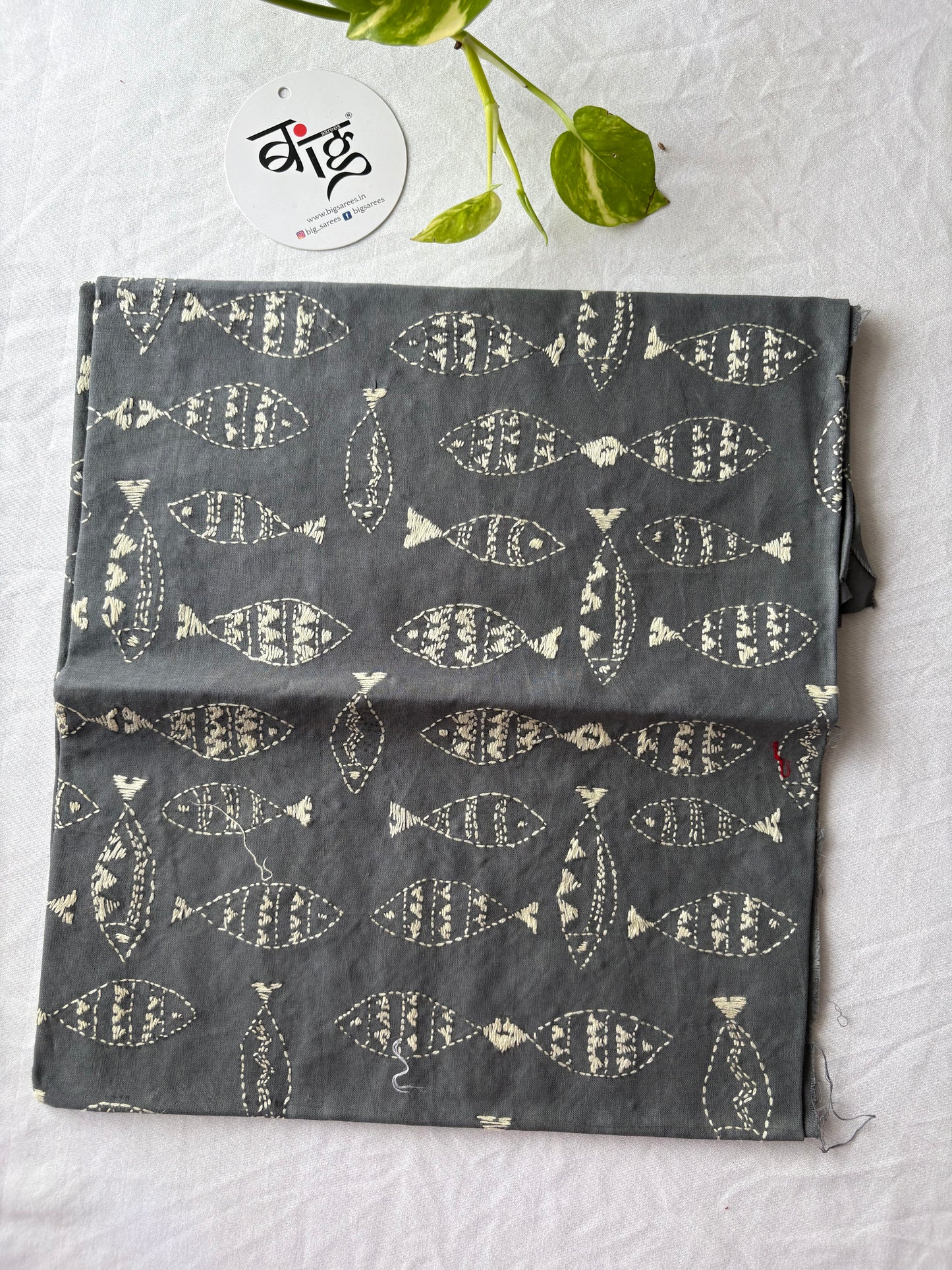 Kantha Stitch Full Embroidered Pure Cotton Blouse Piece
