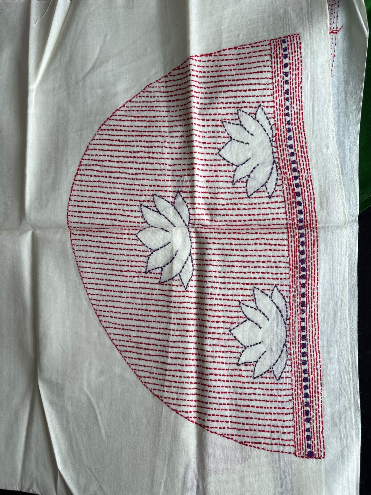 Kantha stitch Cotton Blouse Piece