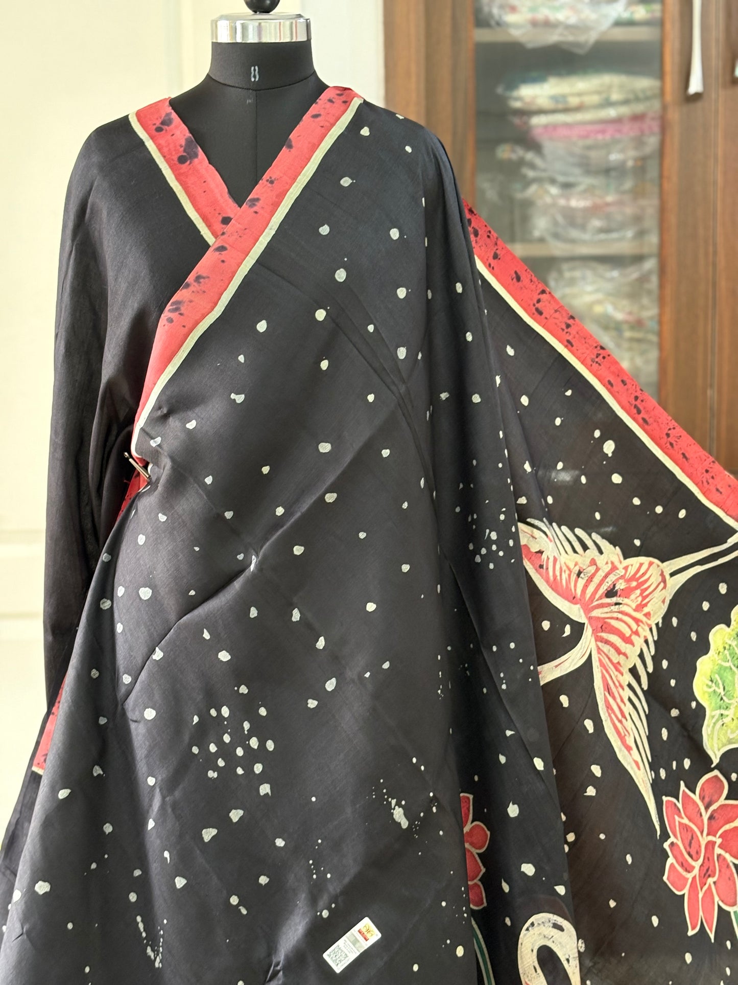 Exclusive Hand painted Pure Bishnupuri Silk Saree (Silk Marked)