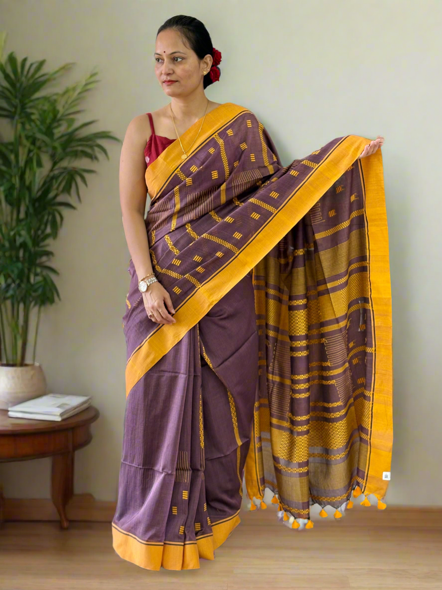 Mul Cotton handwoven Saree (Handloom Marked)