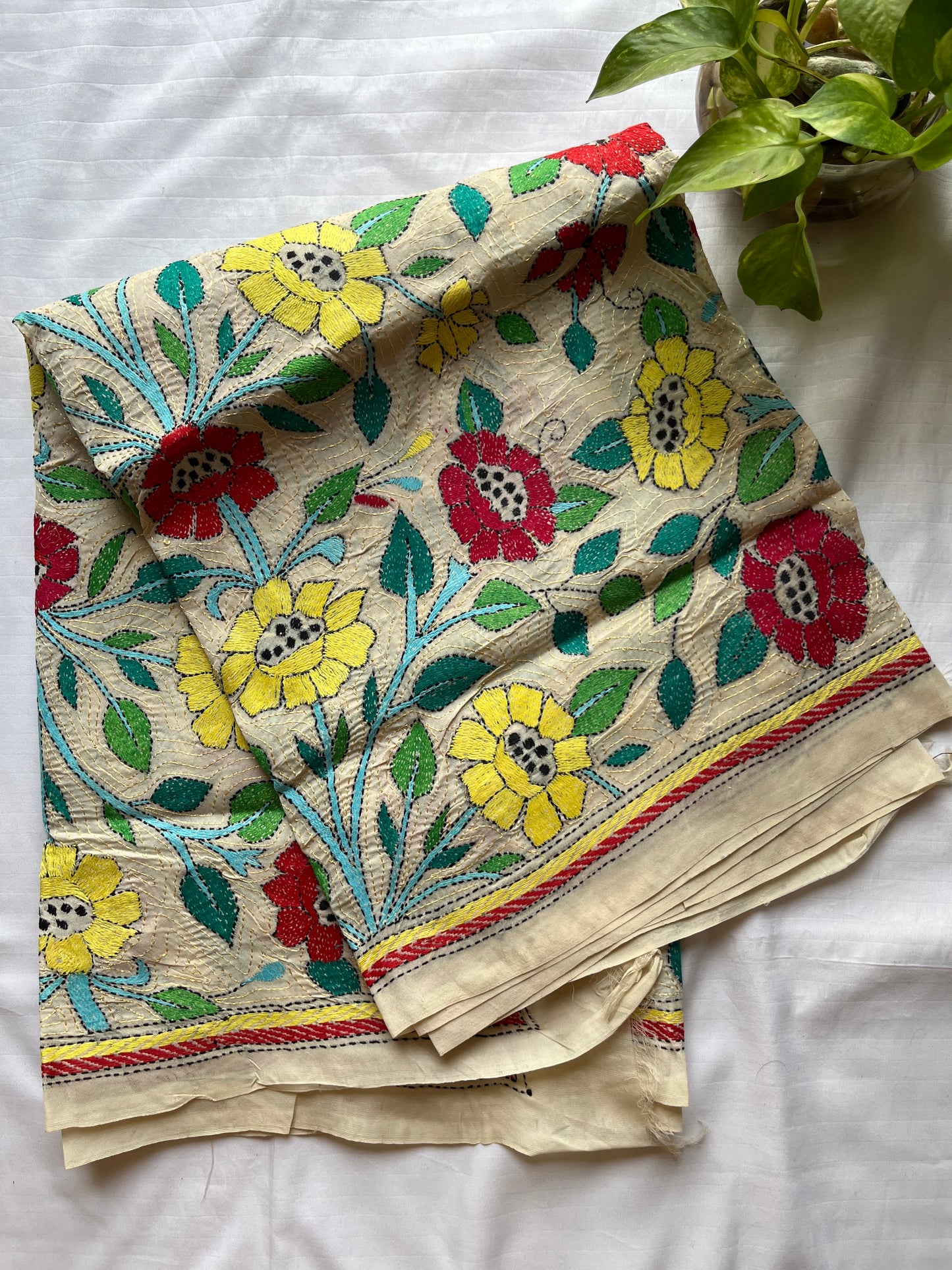 Nakshi Kantha Stitch Silk Dupatta