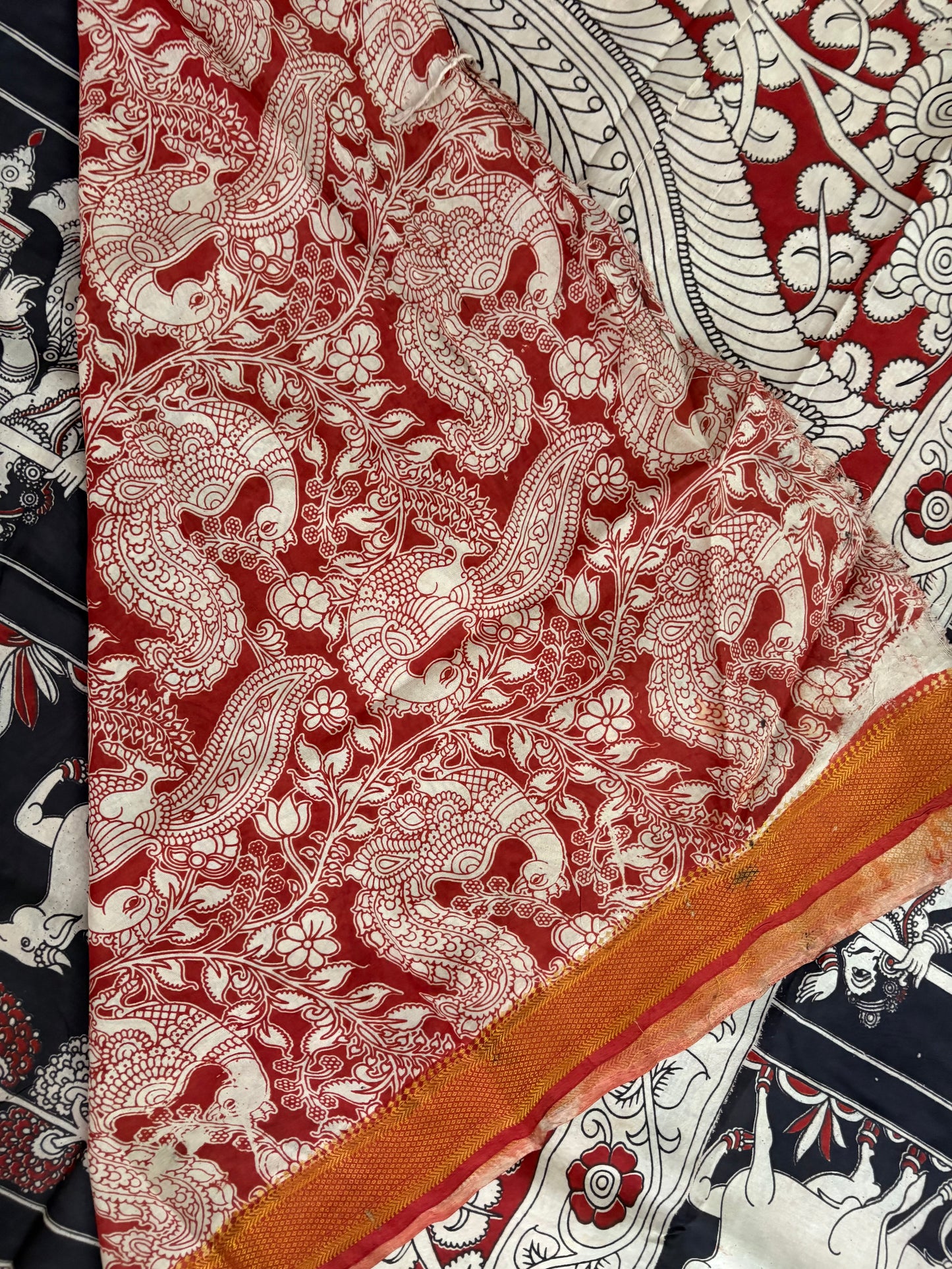 Printed Kalamkari Silk Saree with blouse