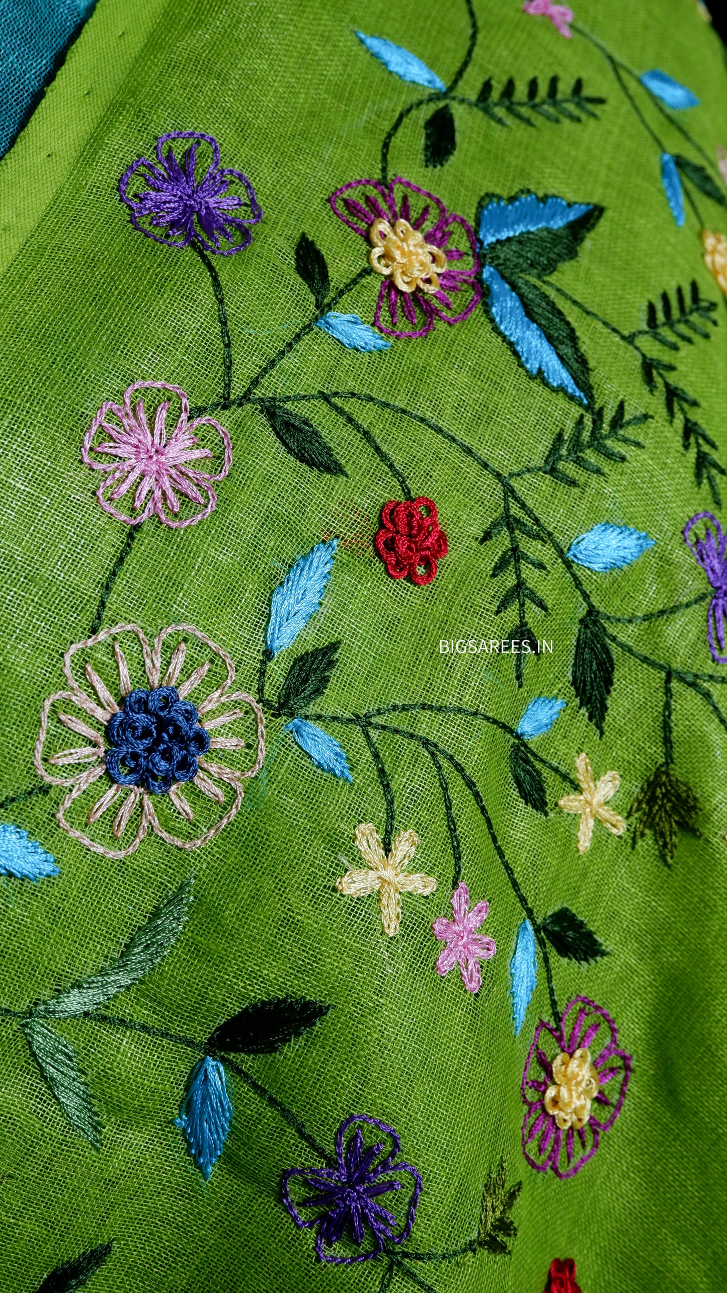 Pure Linen Saree With running Blouse