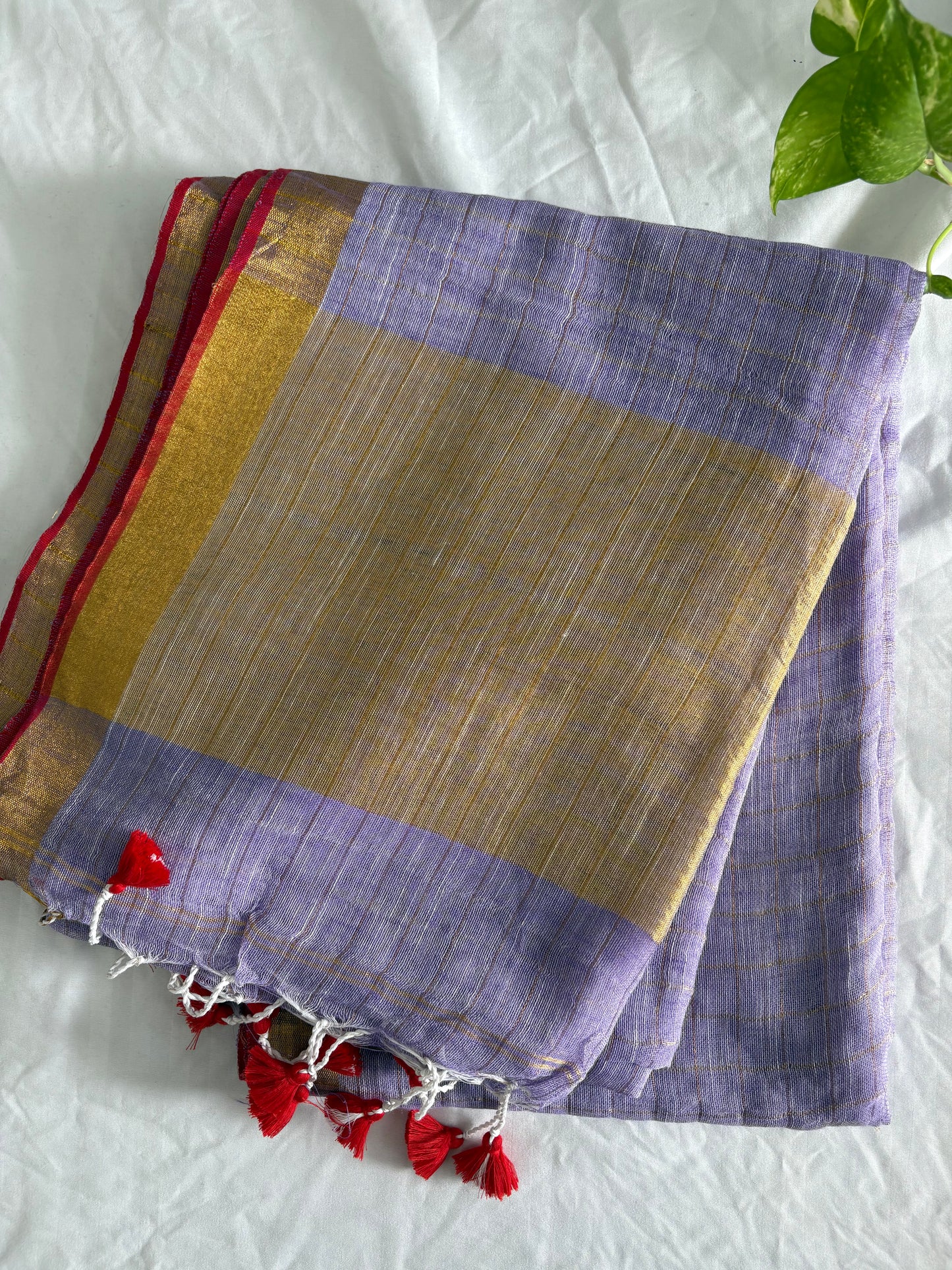 Pure Linen By Linen handloom Saree (handloom marked)