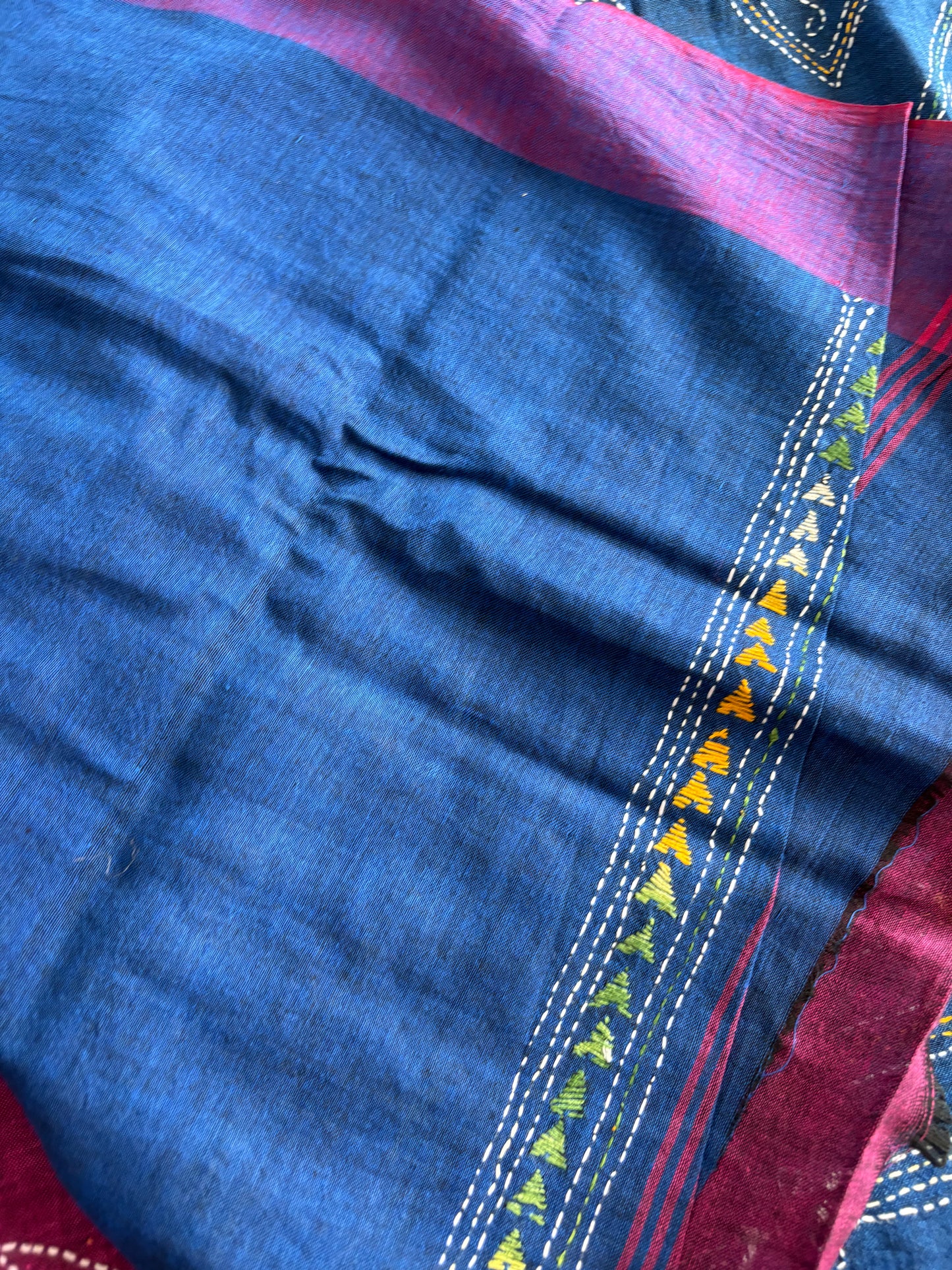 Kantha Hand Embroidered Pure Cotton Saree