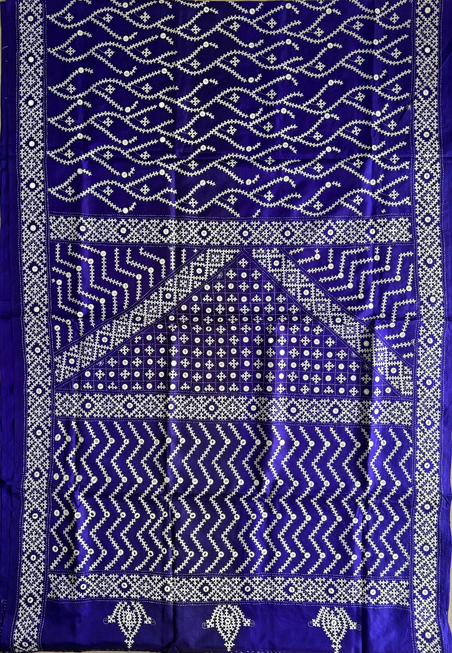 Kutch Hand Embroidered Pure Banglore Silk Saree