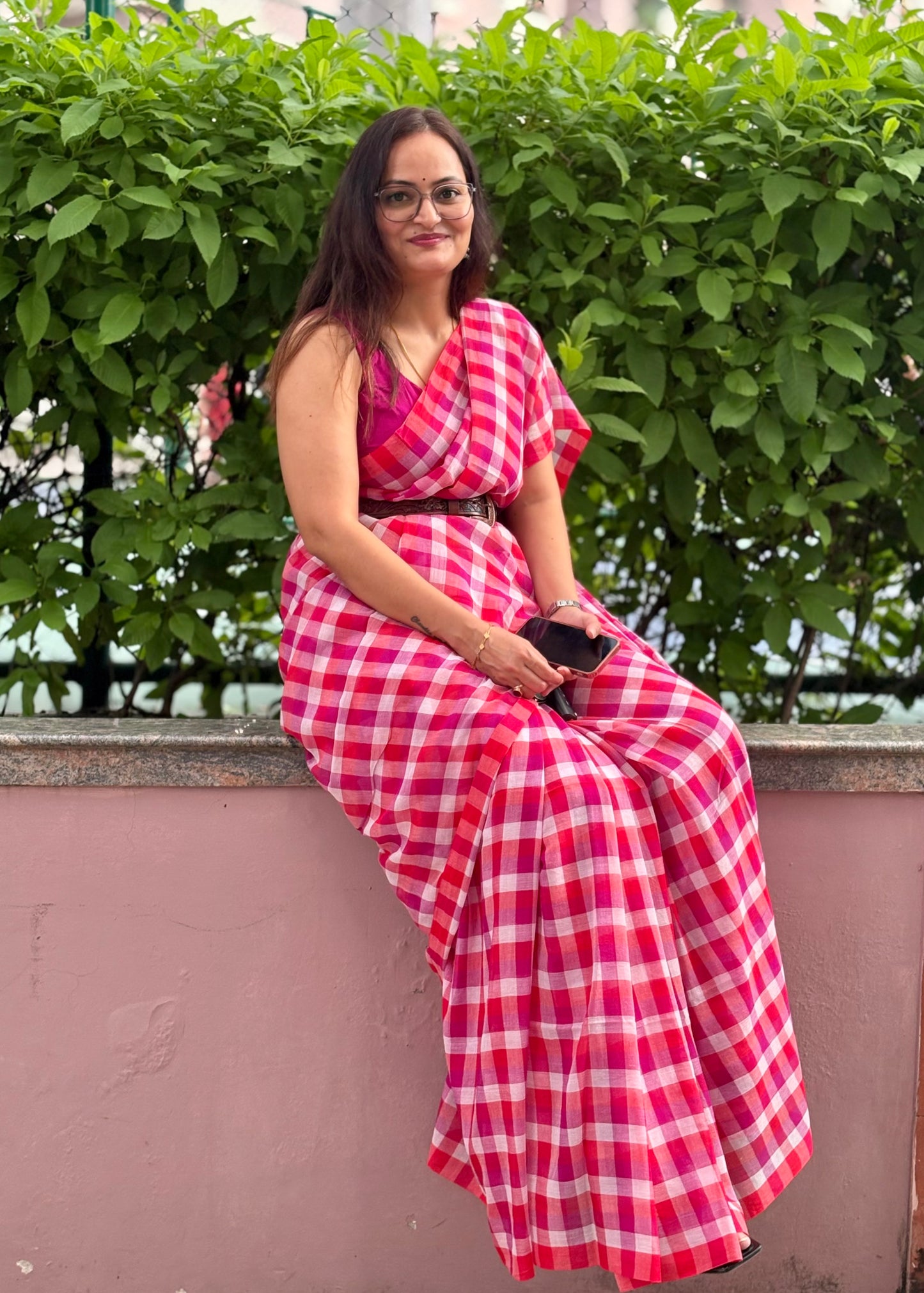 Mul Cotton check Saree