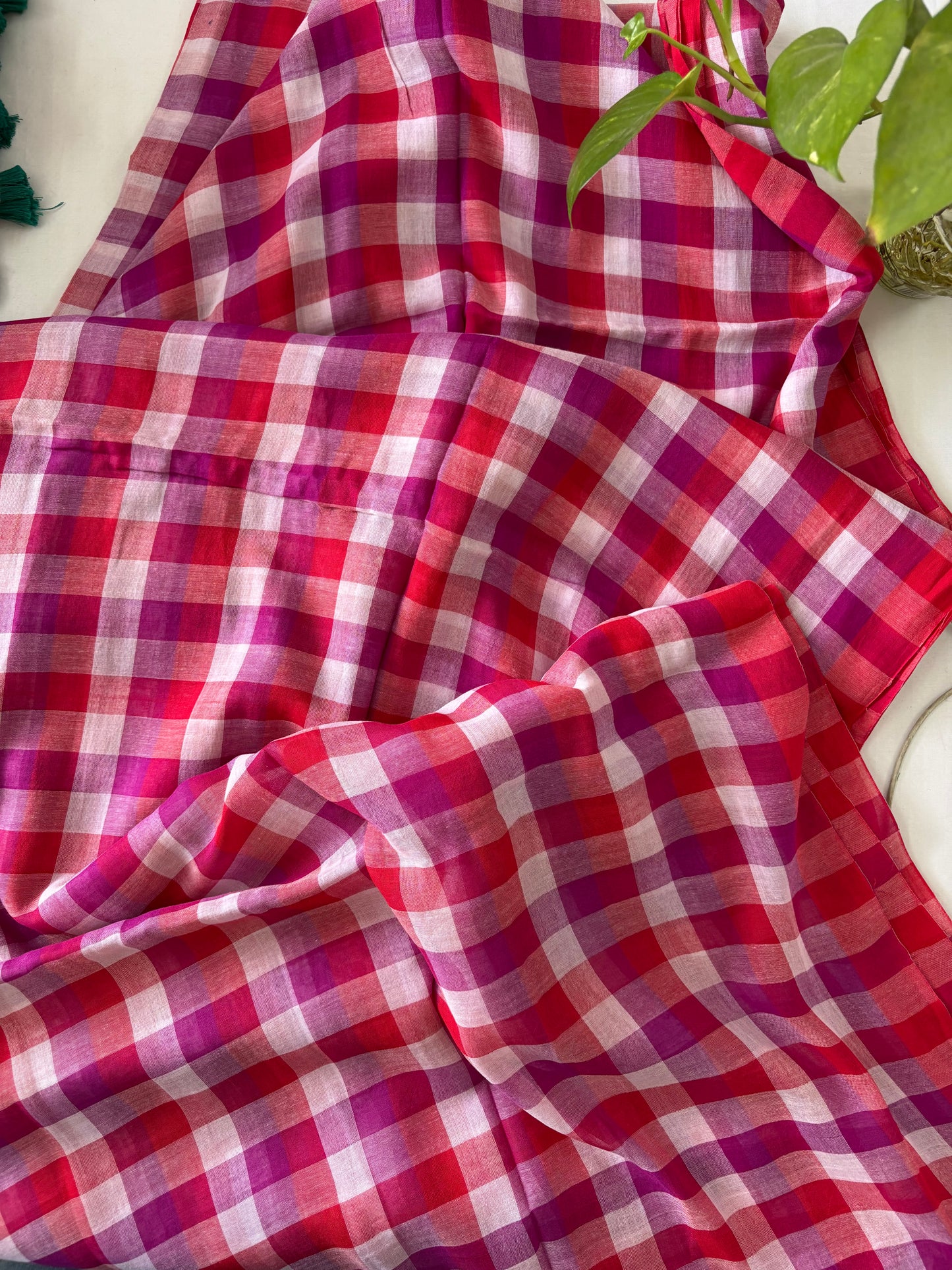 Mul Cotton check Saree