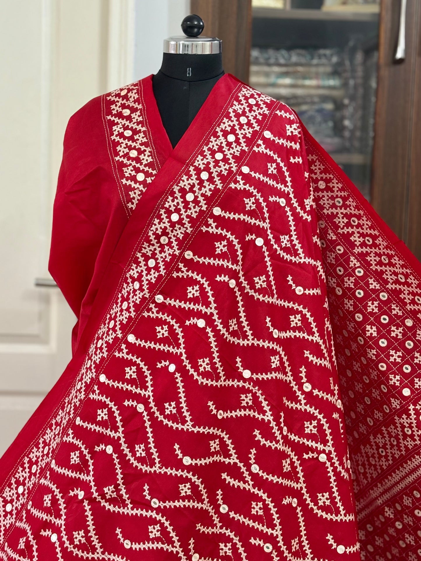 Kutch Hand Embroidered Pure Banglore Silk Saree – (Silk Marked)
