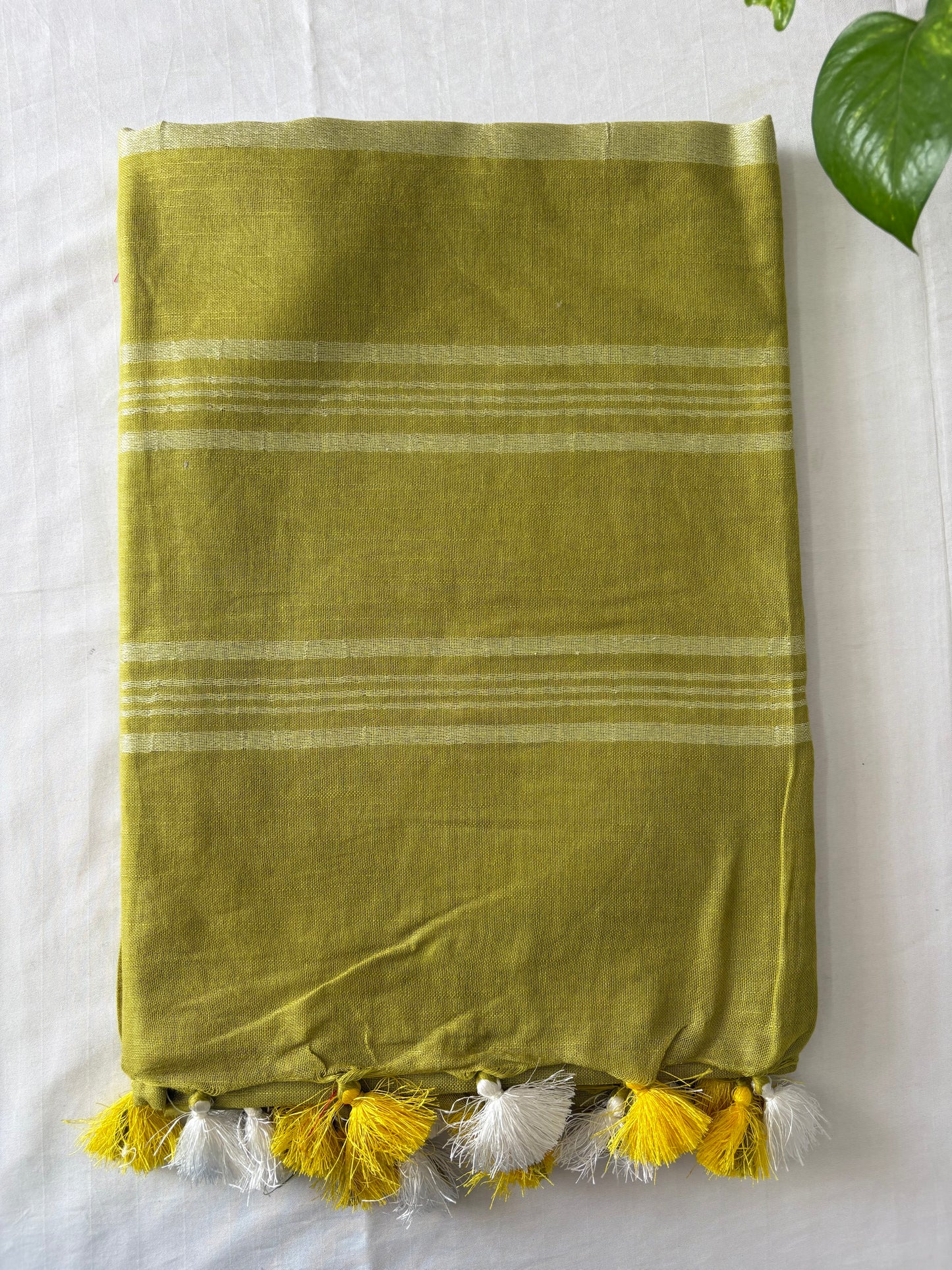 Cotton Linen Saree With running Blouse