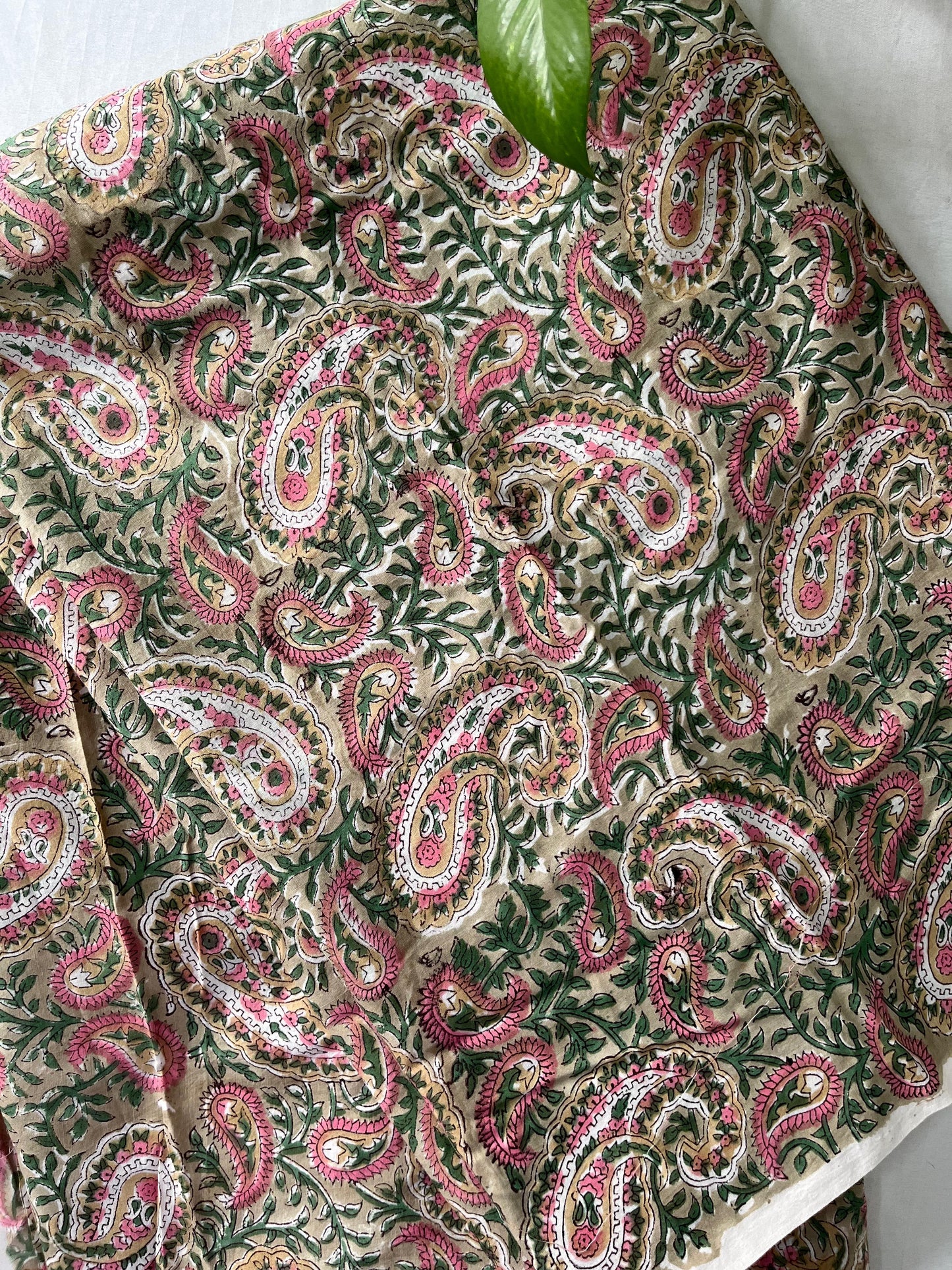 Block printed pure Cotton 1 Mtr. Blouse Piece/ running fabric