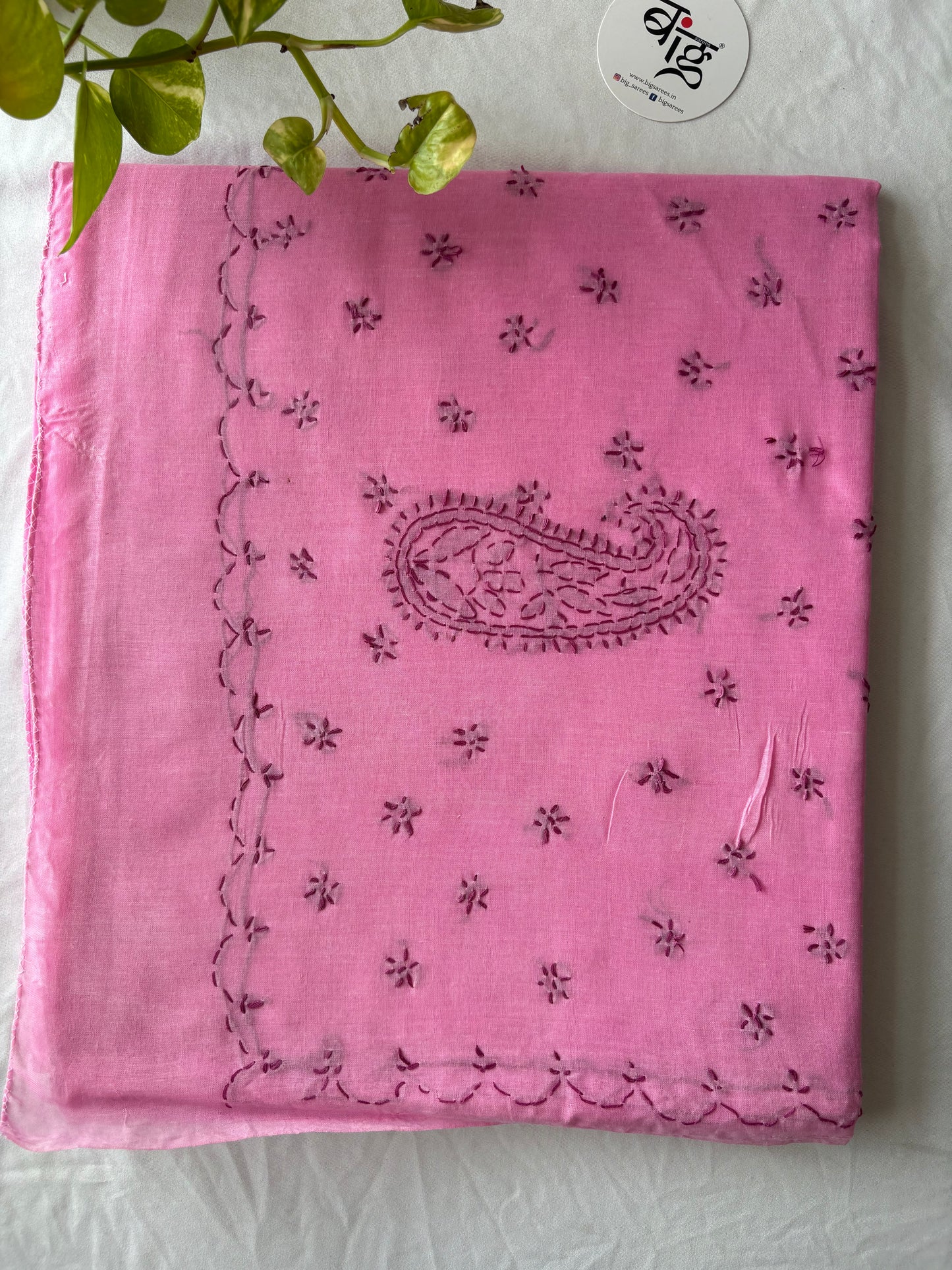Chikankari Hand-Embroidered Saree | Cotton |