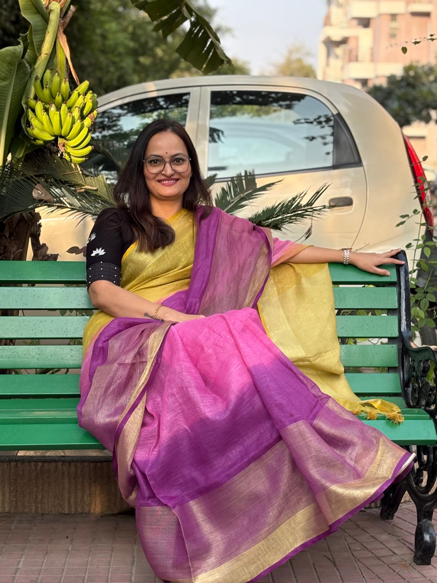 Premium pure Linen By Linen Saree